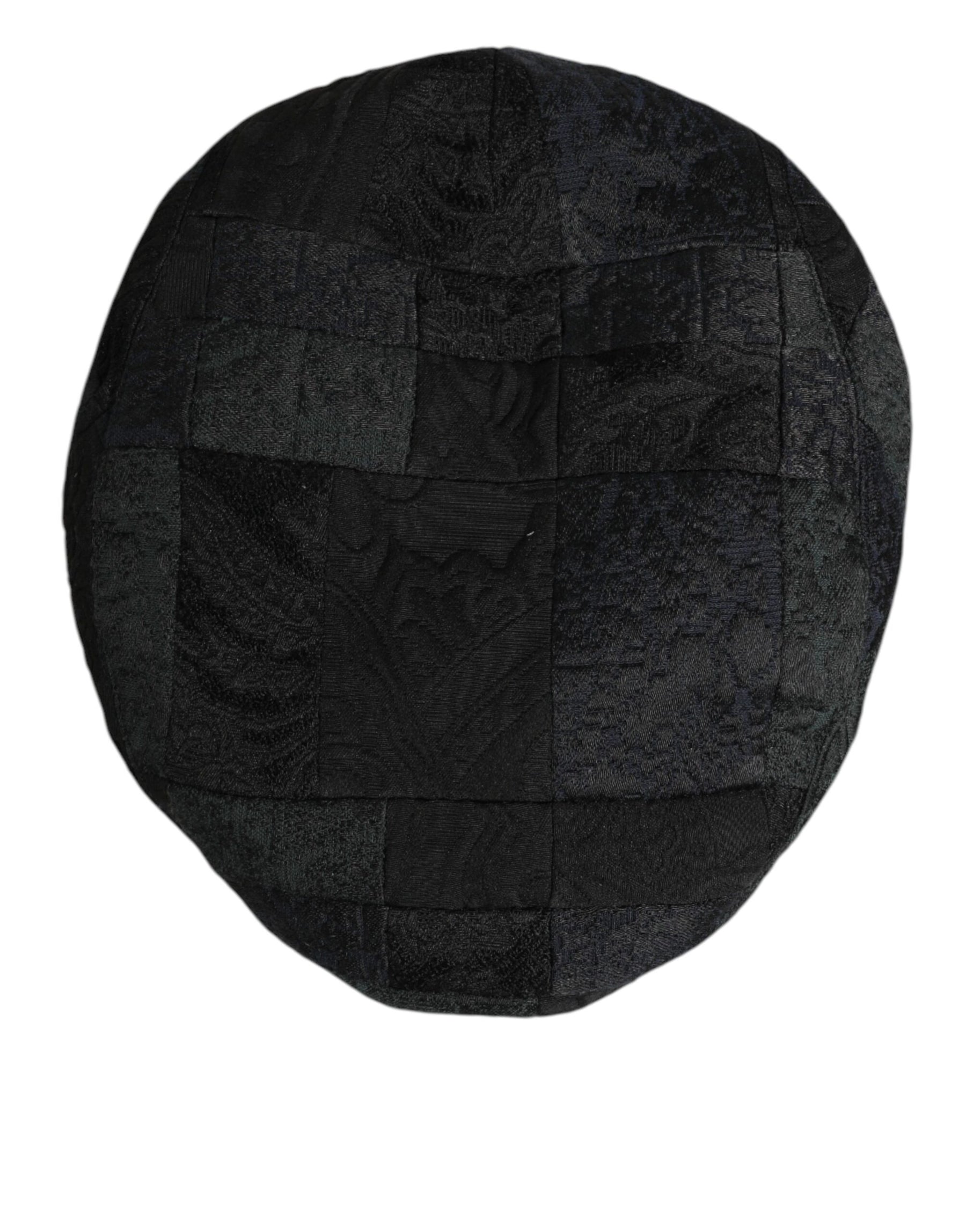 Dolce & Gabbana Black Polyester Newsboy Men Cloth Capello Hat | Regal Royce