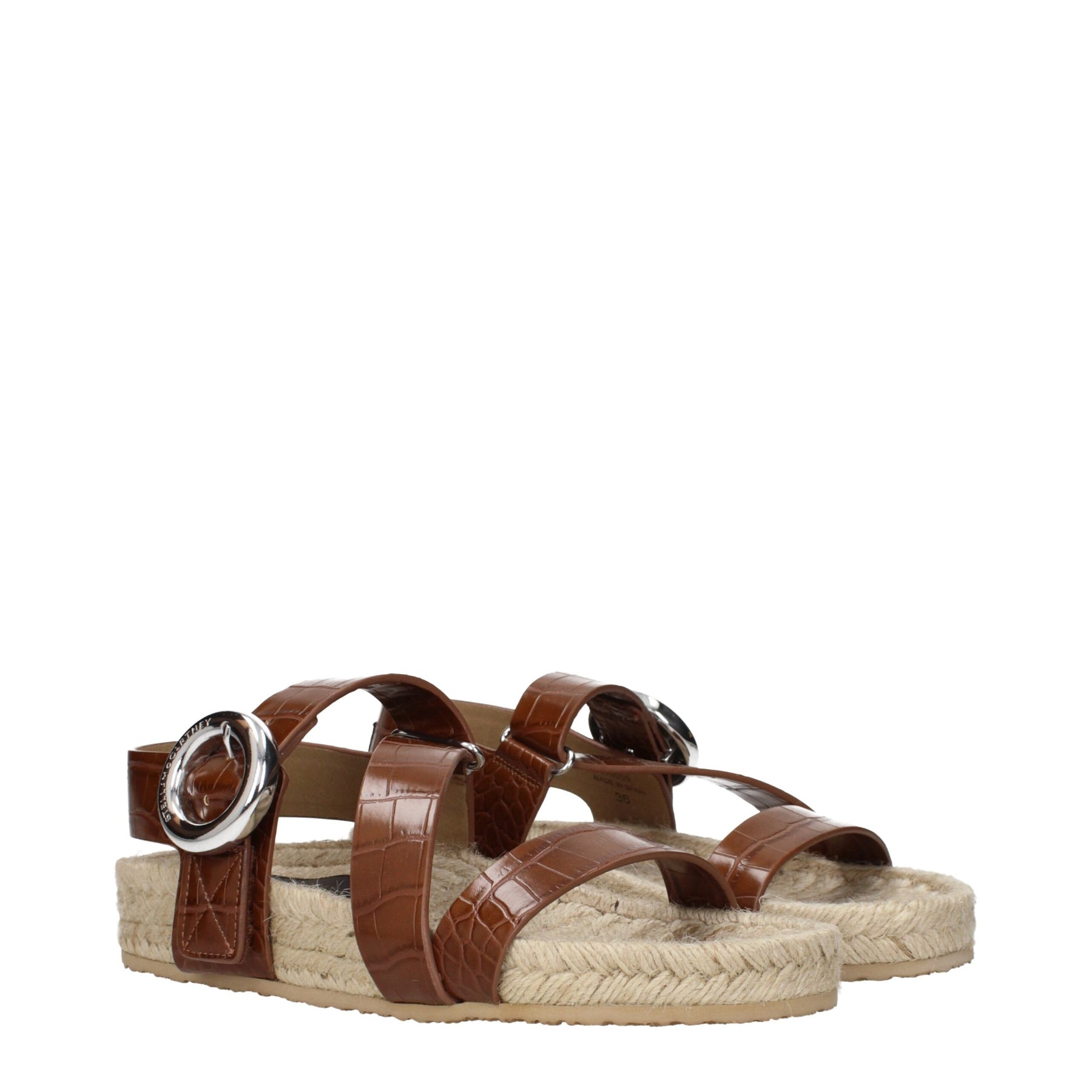 Stella McCartney Brown Leather Flat Sandals | Regal Royce