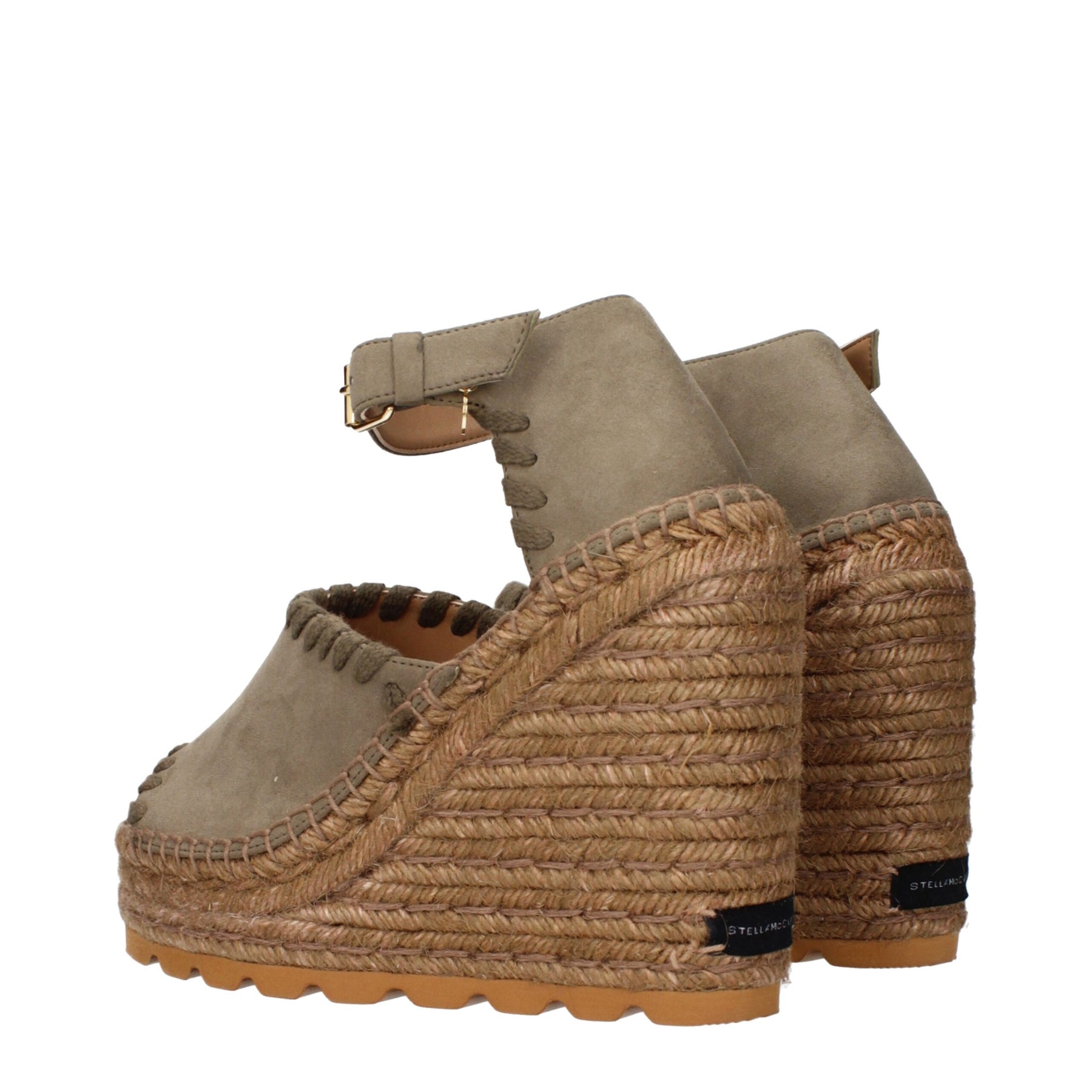 Stella McCartney Green Leather Wedge Sandals | Regal Royce