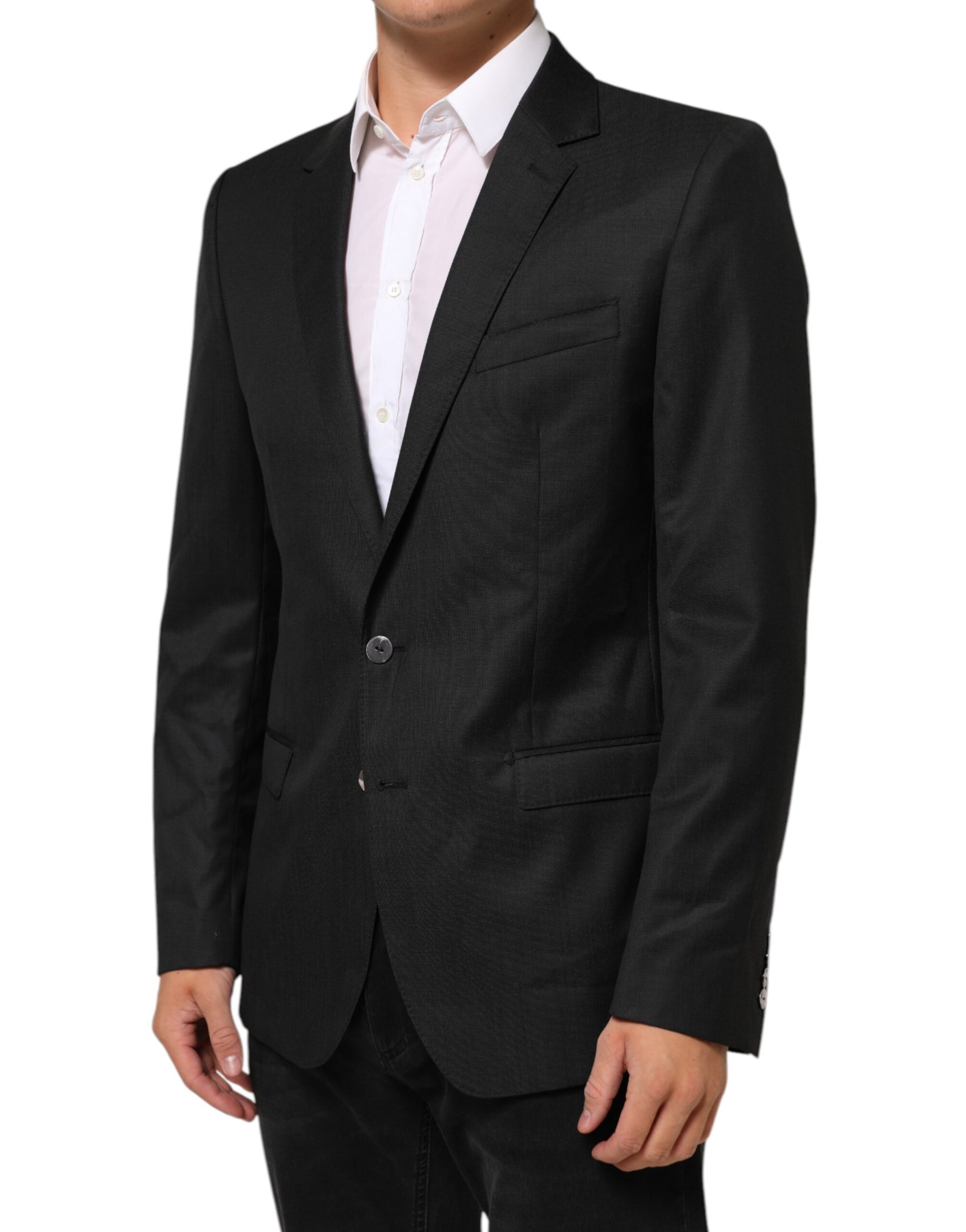 Dolce & Gabbana Black Single Breasted Men Coat MARTINI Blazer | Regal Royce