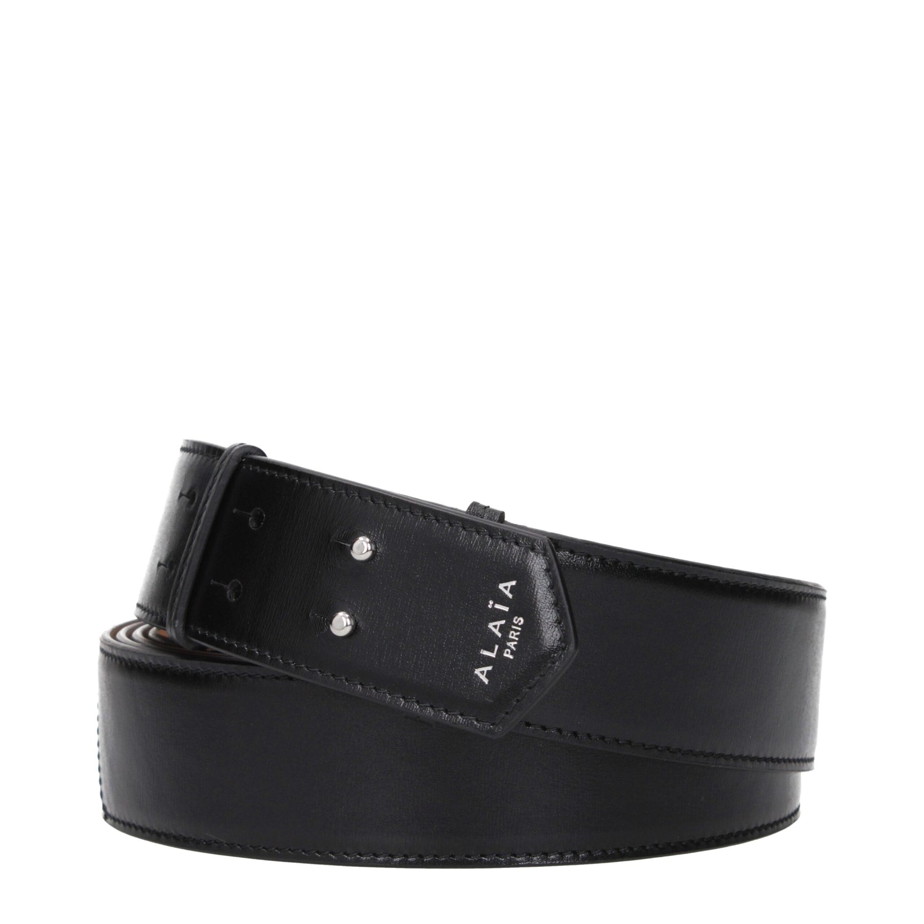 Alaïa Black Leather Regular Belt | Regal Royce
