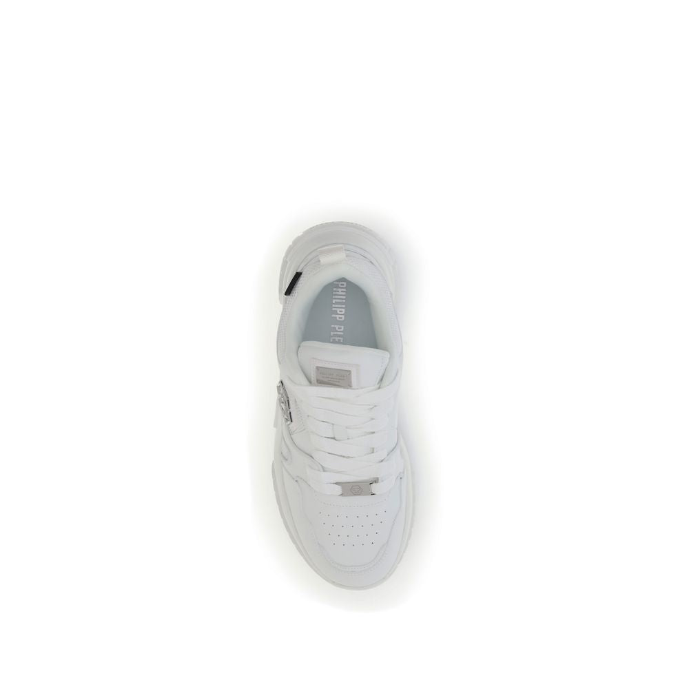 Philipp Plein White Polyester Athletic Sneakers | Regal Royce