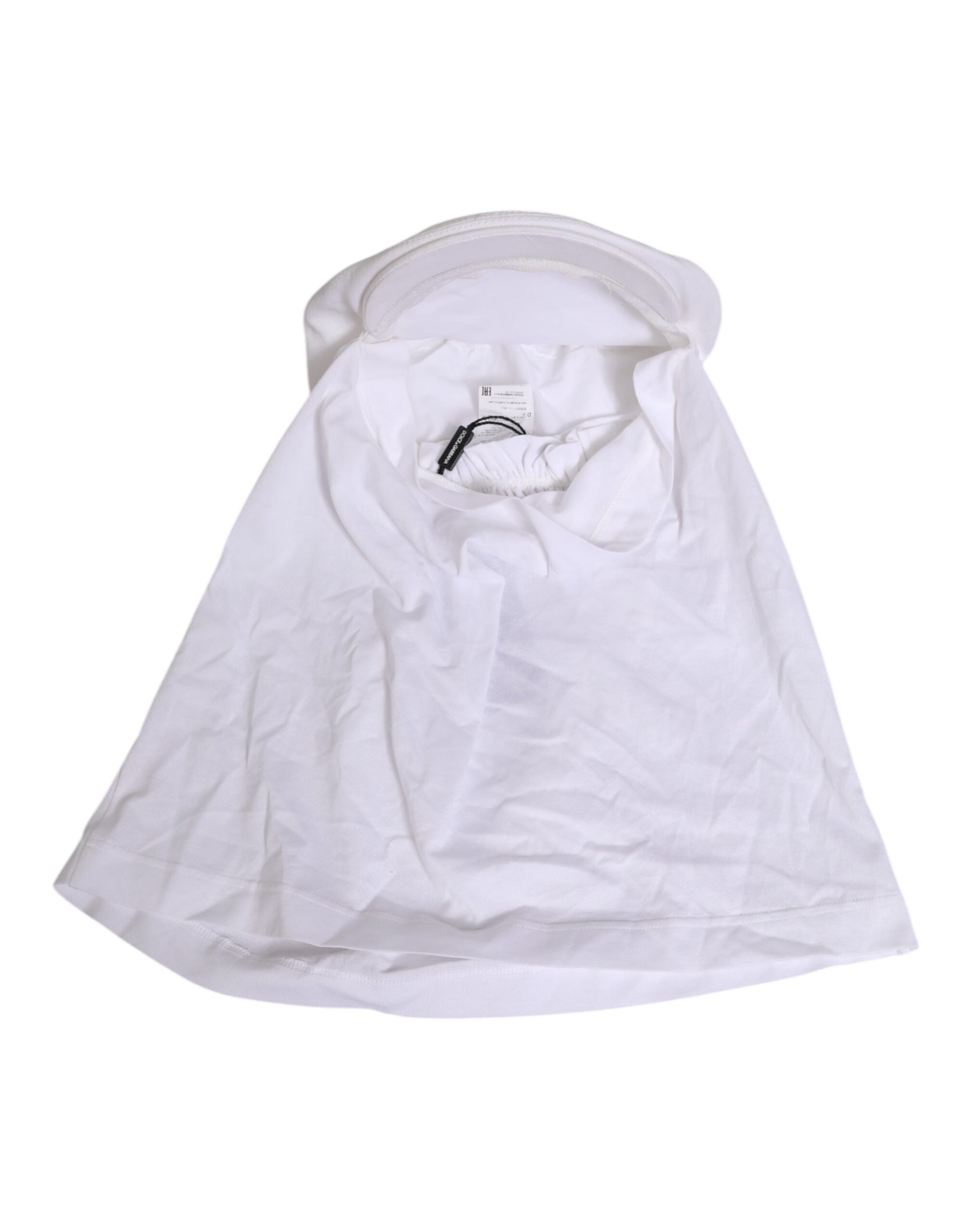 Dolce & Gabbana White Cotton DG Logo Plaque Baseball Balaclava Hat | Regal Royce