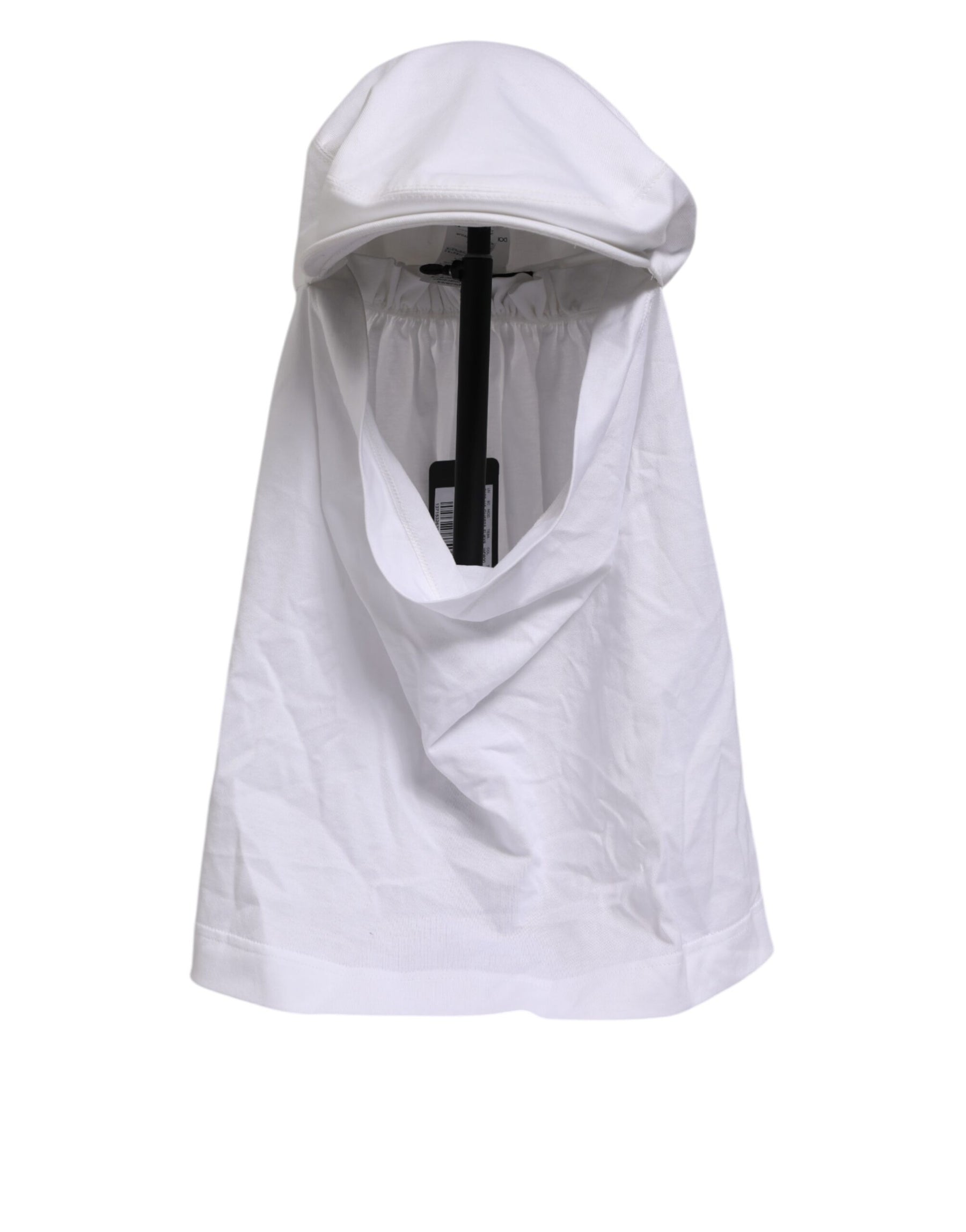 Dolce & Gabbana White Cotton DG Logo Plaque Baseball Balaclava Hat | Regal Royce