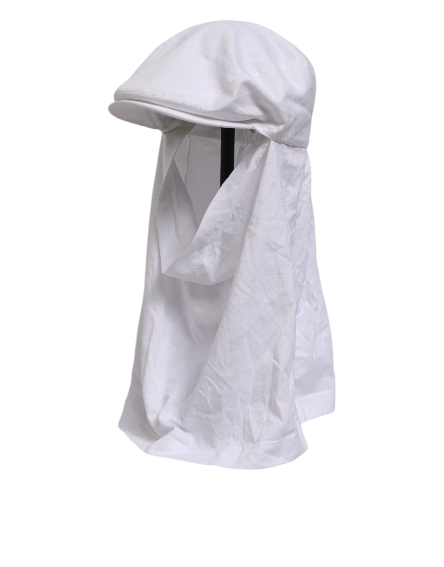Dolce & Gabbana White Cotton DG Logo Plaque Baseball Balaclava Hat | Regal Royce