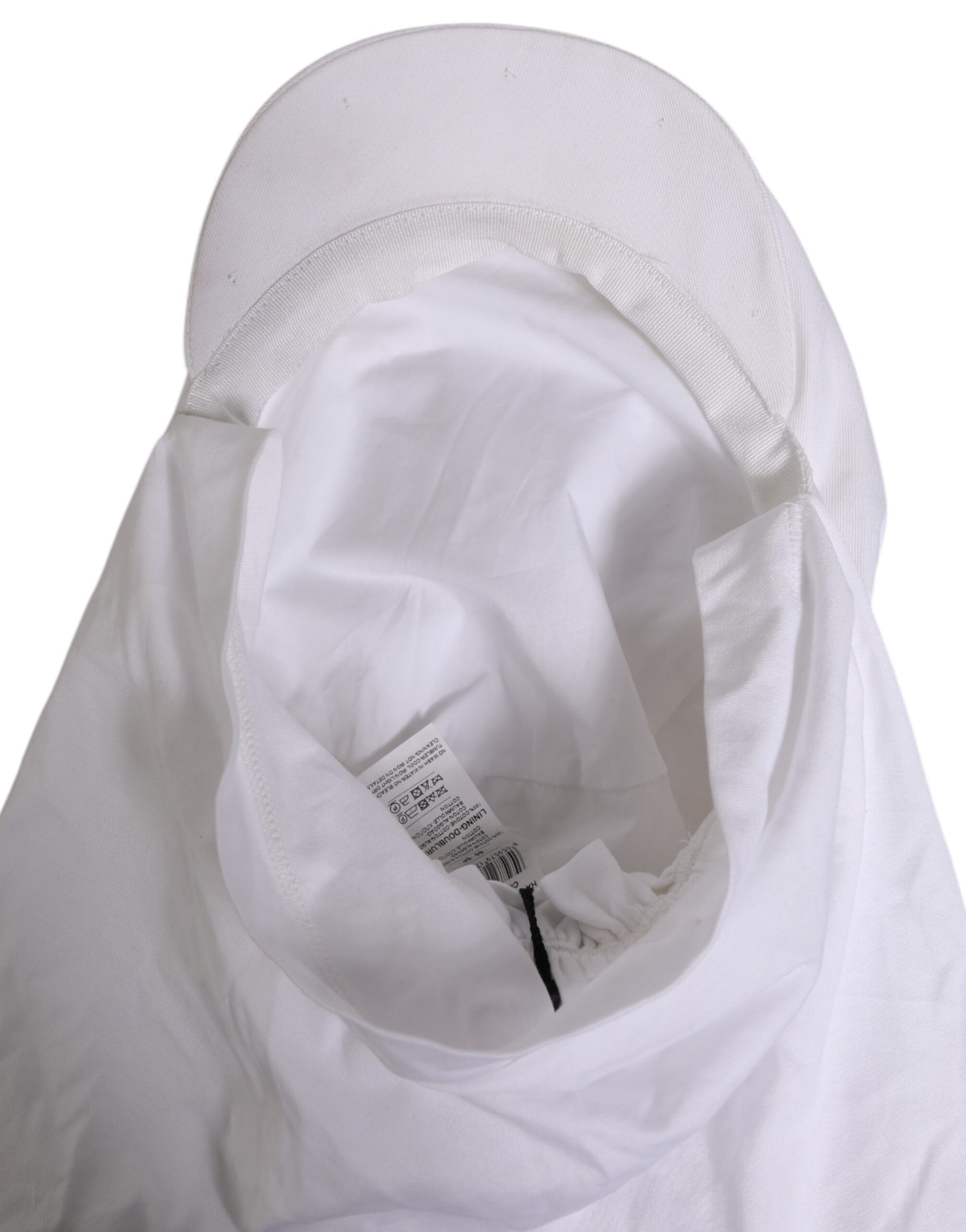 Dolce & Gabbana White Cotton DG Logo Plaque Baseball Balaclava Hat | Regal Royce