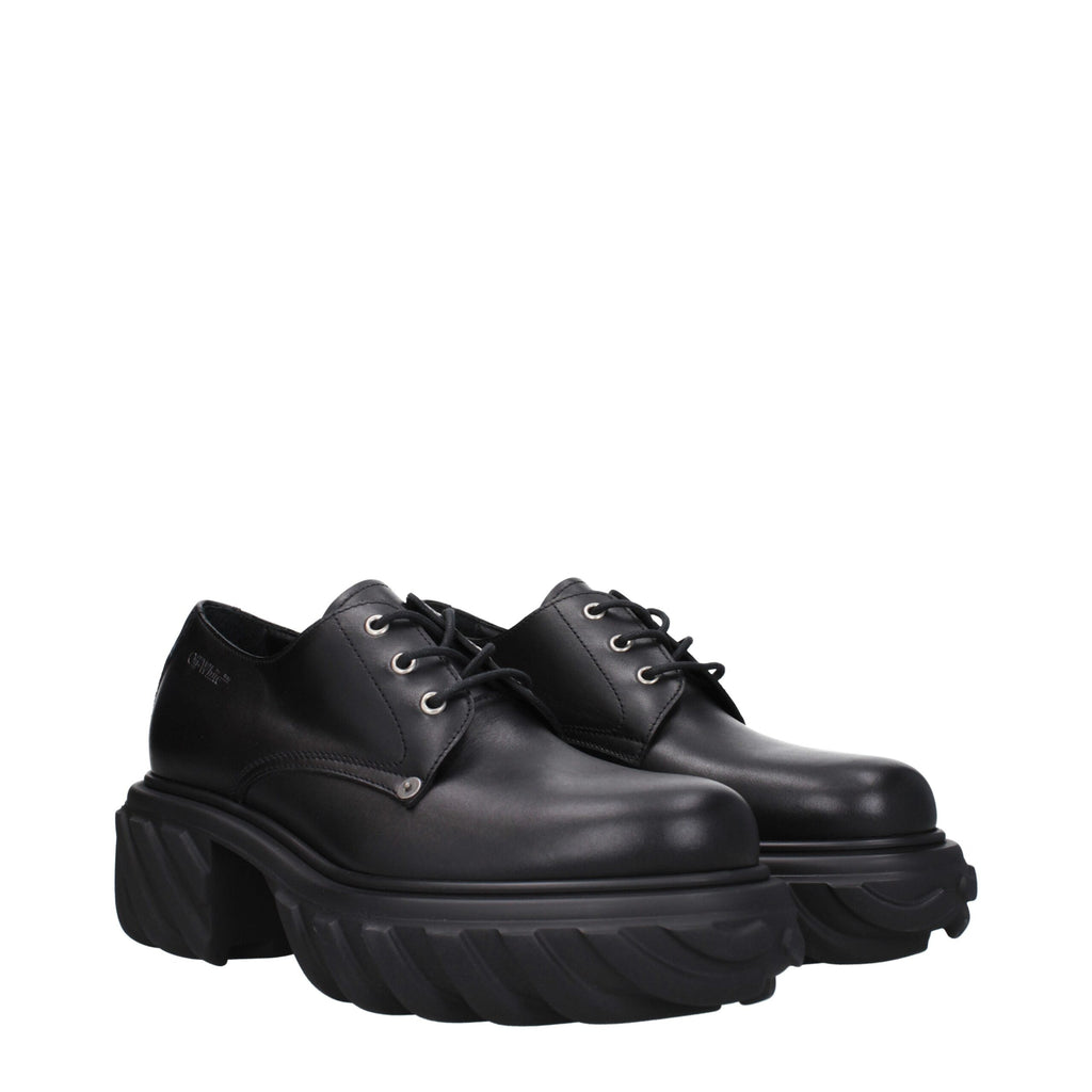 Off-White Black Leather Oxfords And Derbies