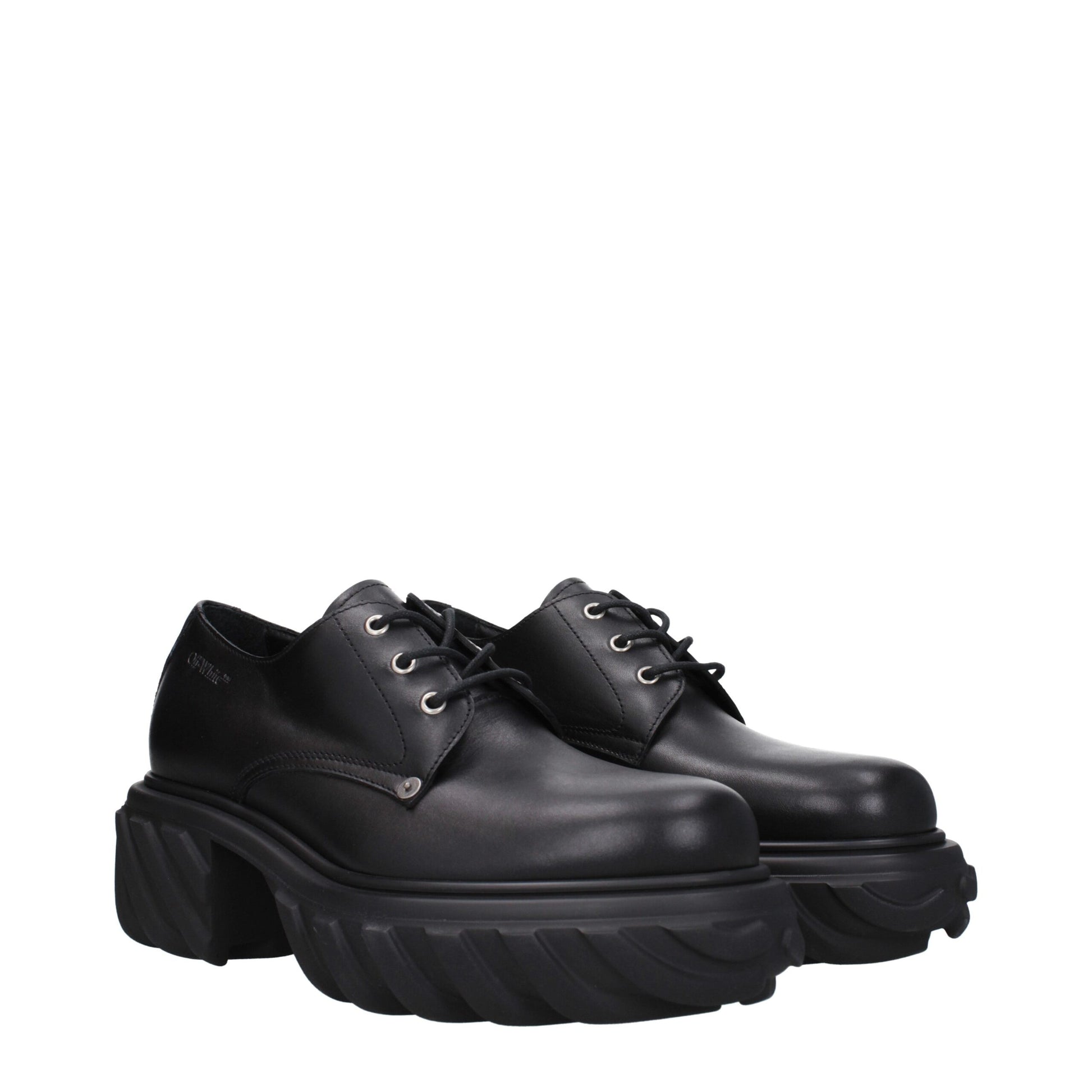 Off-White Black Leather Oxfords And Derbies