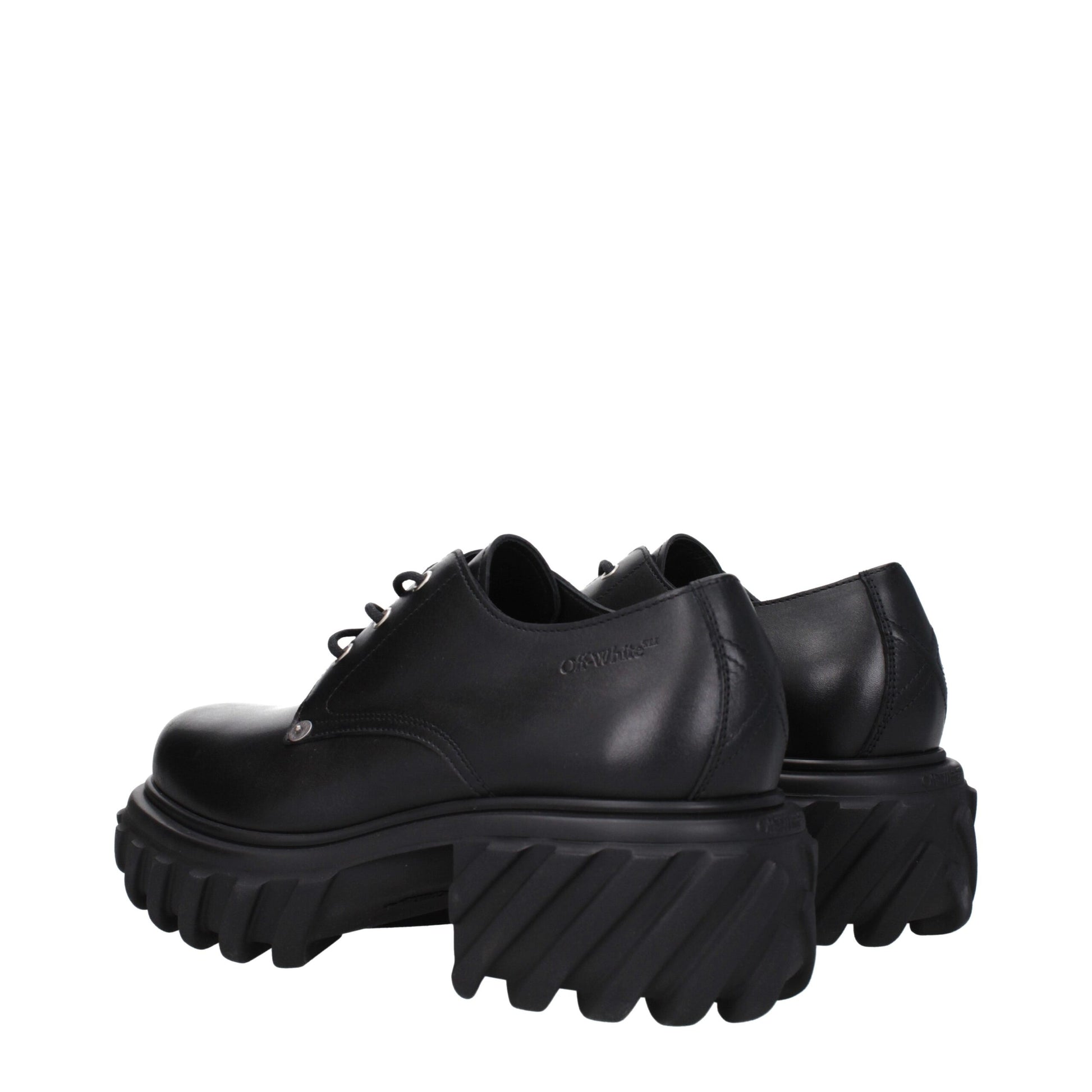 Off-White Black Leather Oxfords And Derbies