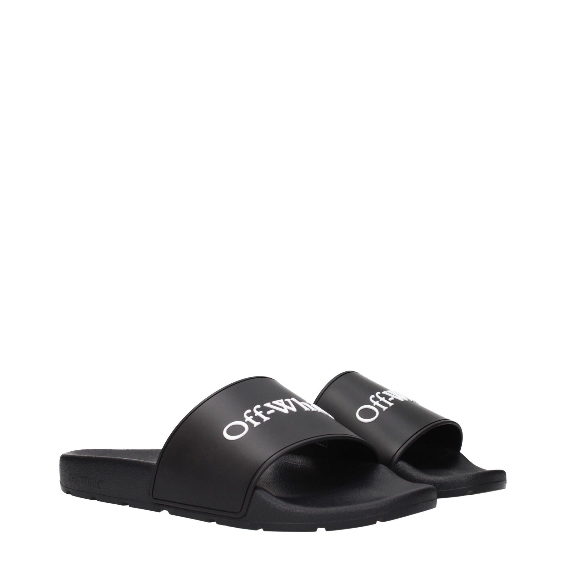 Off-White Black Cotton Slippers | Regal Royce