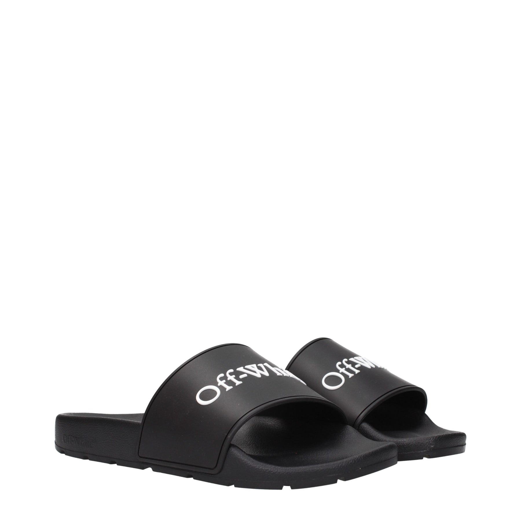 Off-White Black Cotton Slippers | Regal Royce