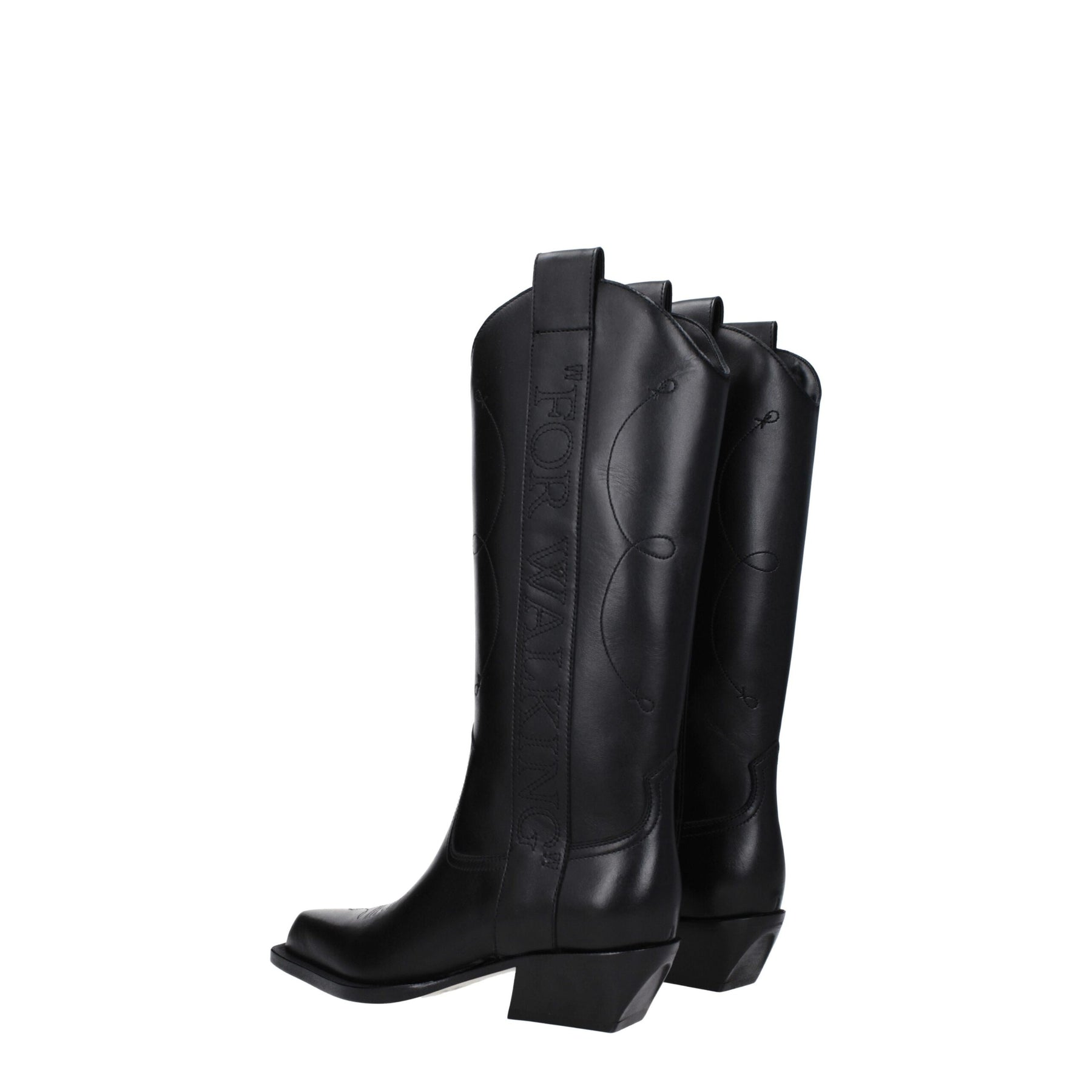Off-White Black Leather Boots | Regal Royce