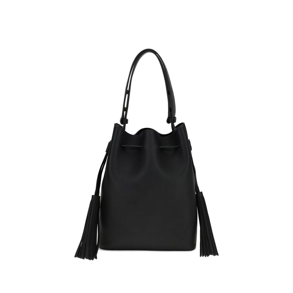 Valentino Garavani Black Calf Leather Bos Taurus Shoulder Bag | Regal Royce