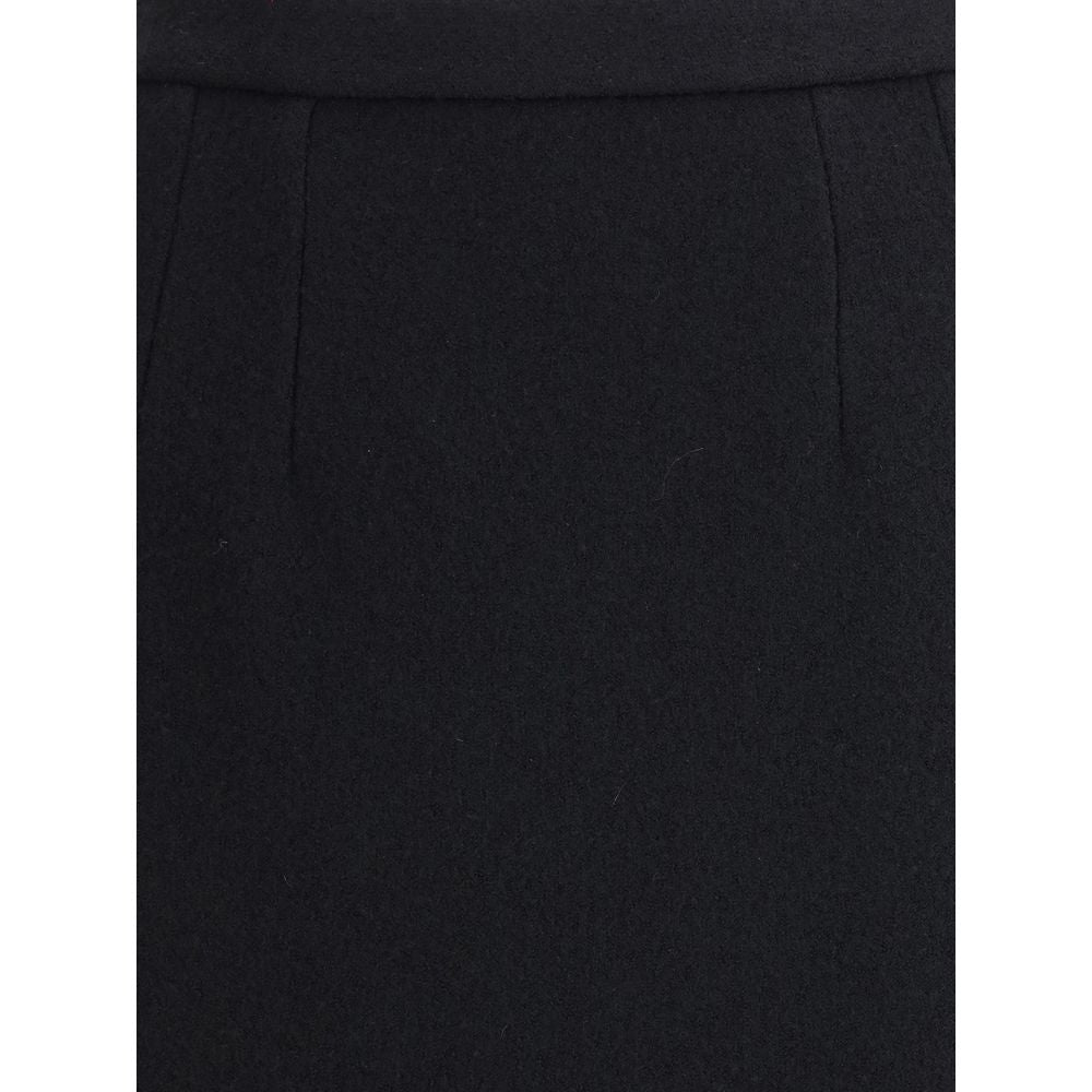 Dolce & Gabbana Black Fleece Wool Long Skirt | Regal Royce