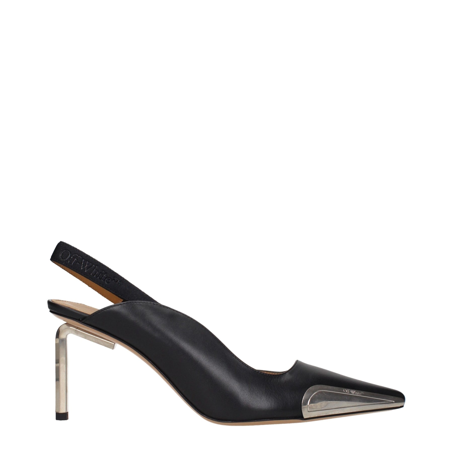Off-White Black Leather High Heel Pumps | Regal Royce