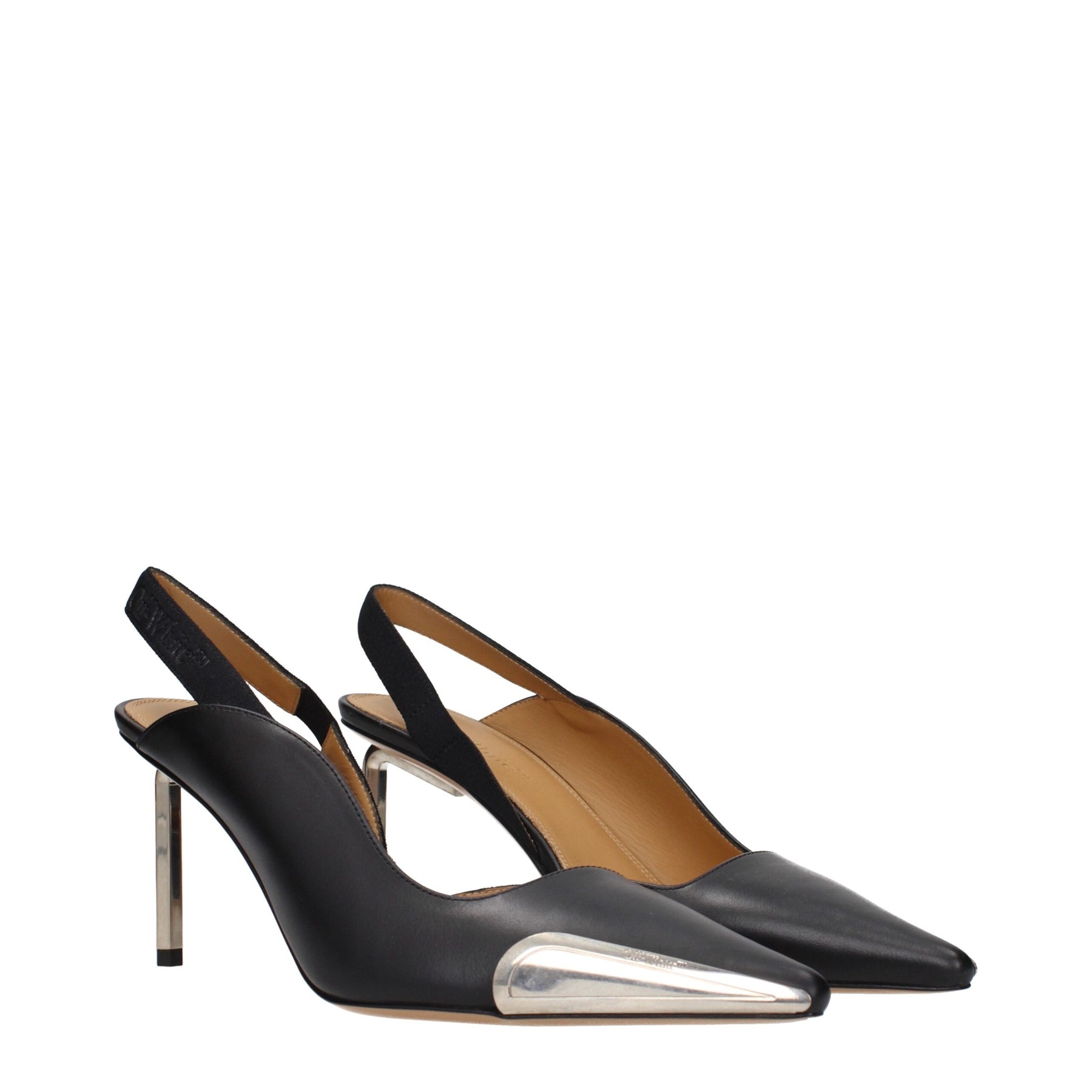 Off-White Black Leather High Heel Pumps | Regal Royce