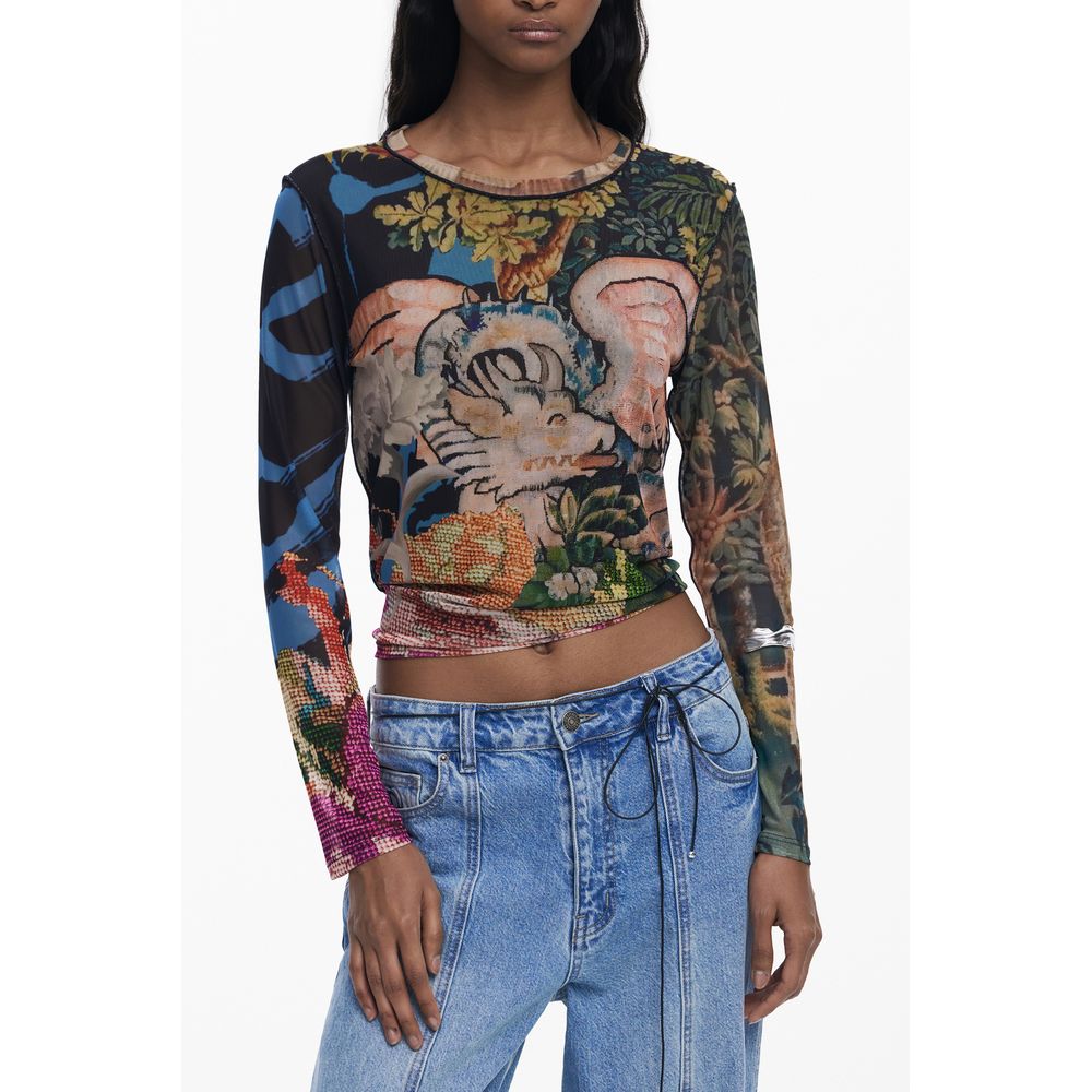 Desigual Black Polyester Women T-Shirt | Regal Royce