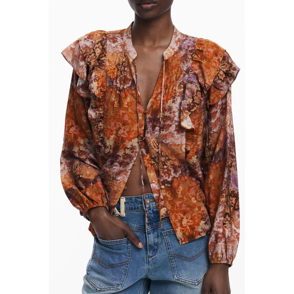 Desigual Arancione Viscosa Women Shirt | Regal Royce