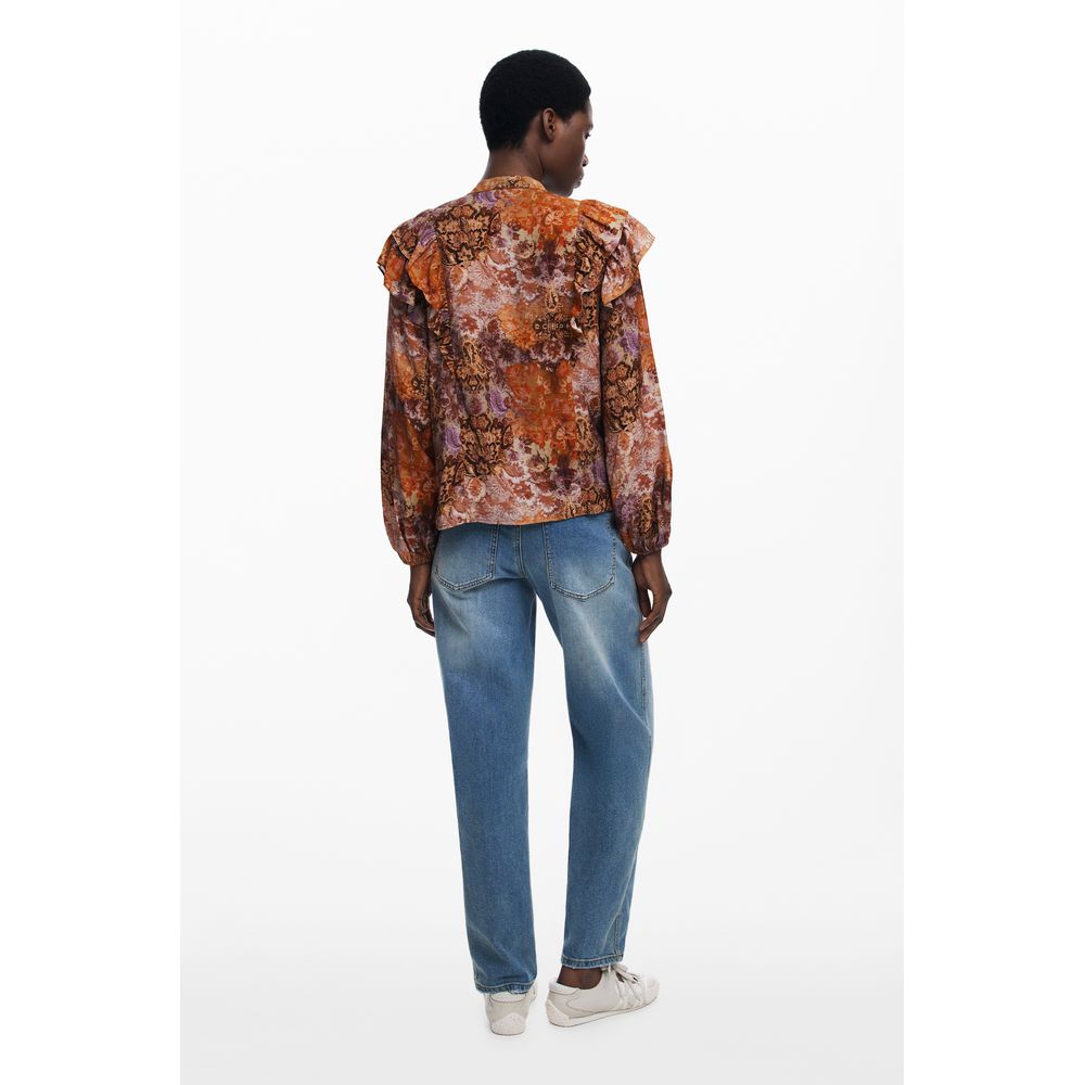 Desigual Arancione Viscosa Women Shirt | Regal Royce