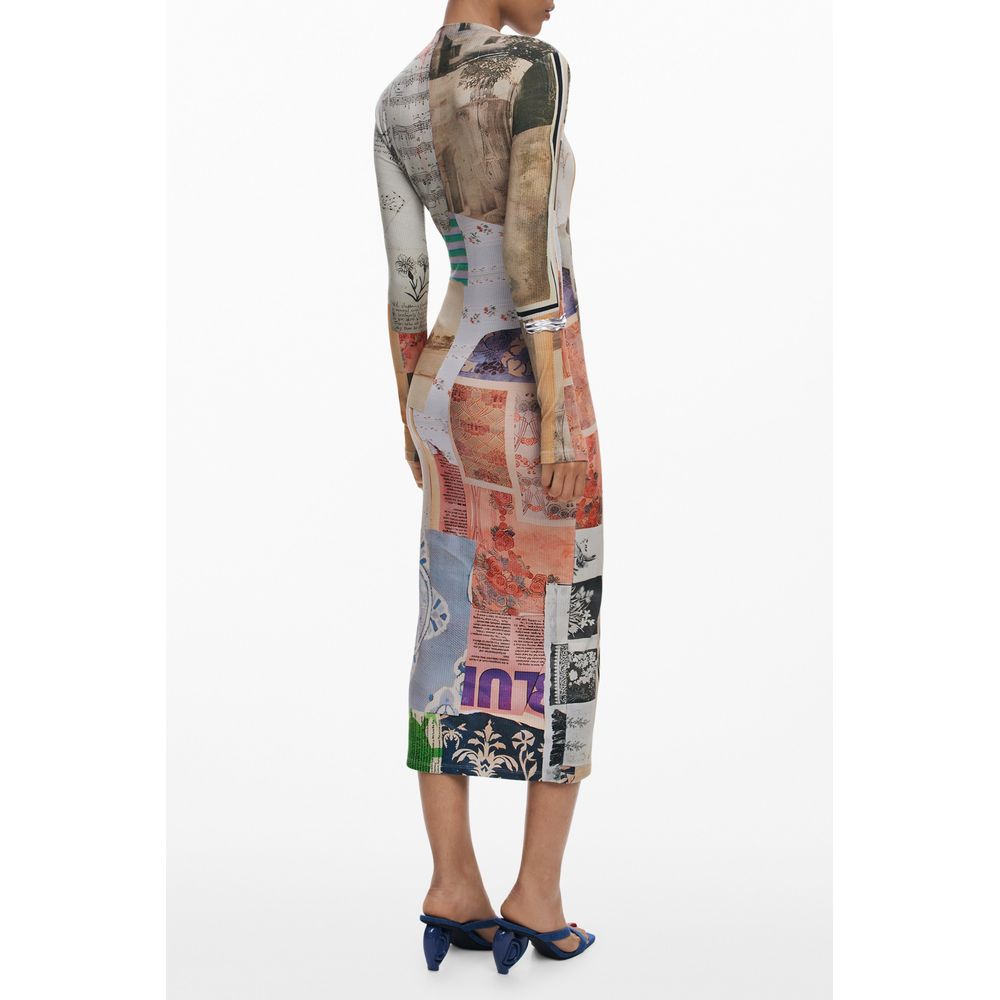 Desigual Beige Viscosa Women Dress | Regal Royce