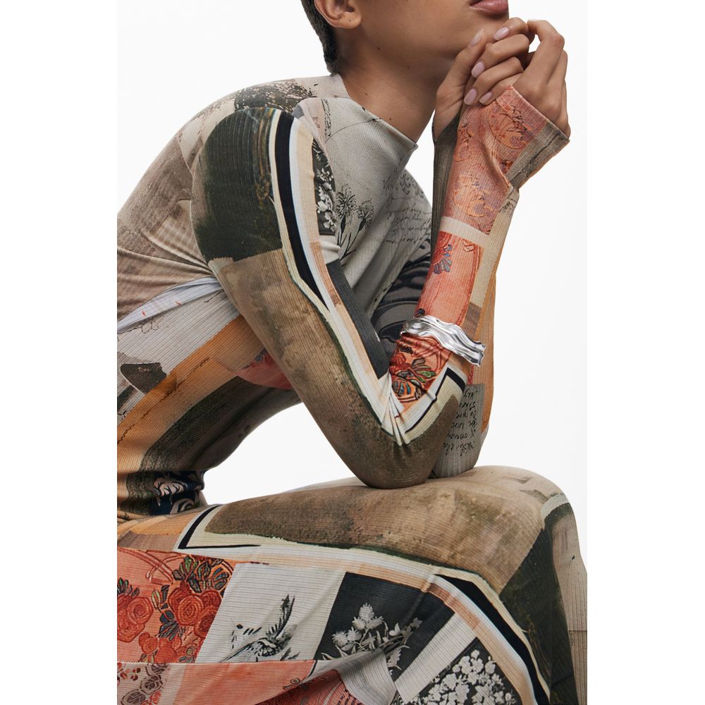 Desigual Beige Viscosa Women Dress | Regal Royce