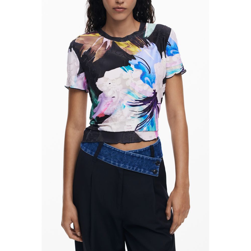 Desigual Black Polyester Women T-Shirt | Regal Royce
