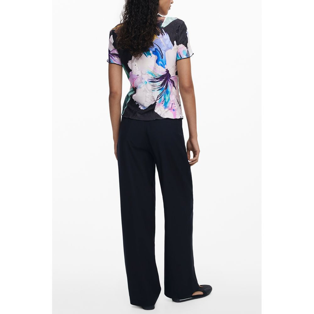 Desigual Black Polyester Women T-Shirt | Regal Royce