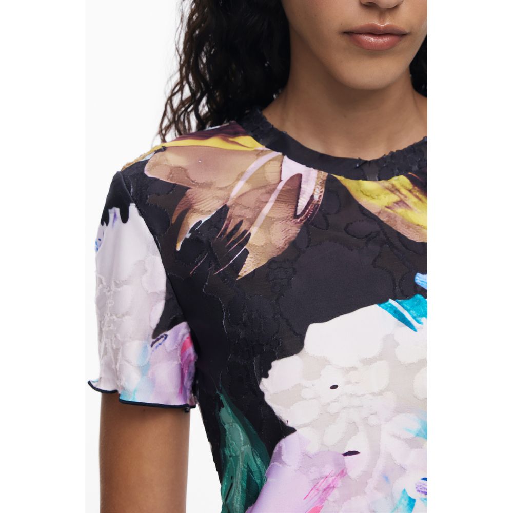 Desigual Black Polyester Women T-Shirt | Regal Royce