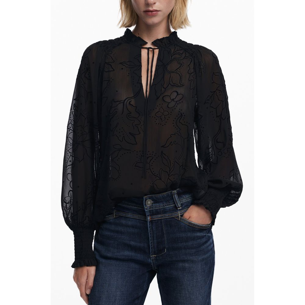 Desigual Nero Polyester Woman Blouse | Regal Royce