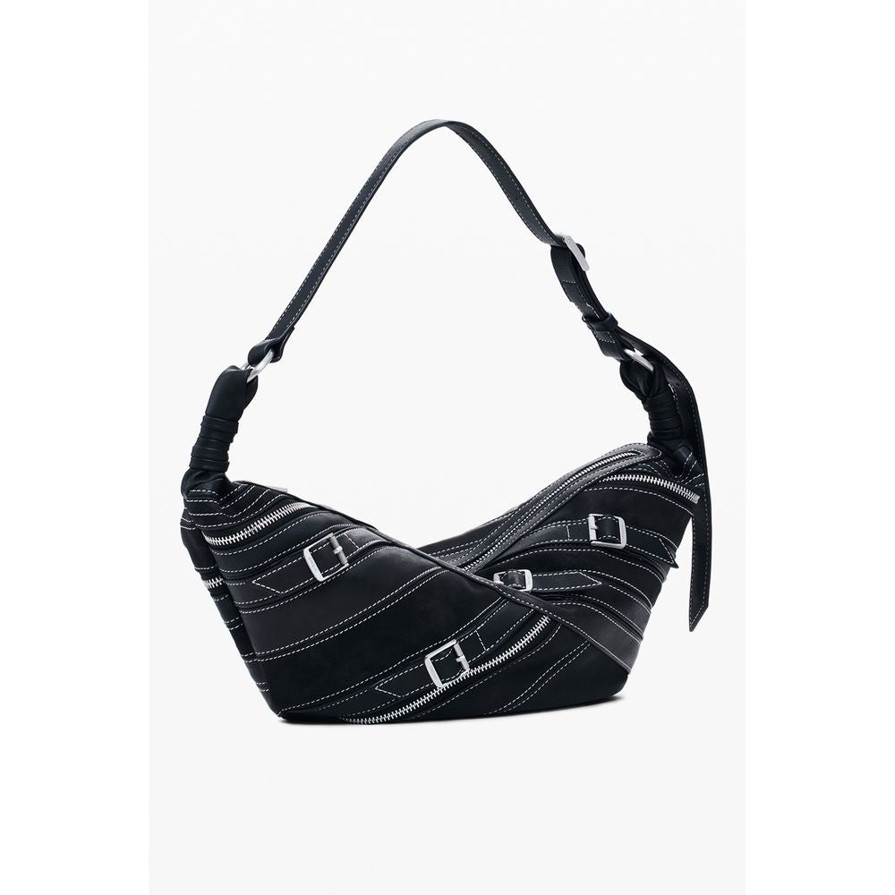 Desigual Nero Poliuretano Women Shoulder Bag | Regal Royce