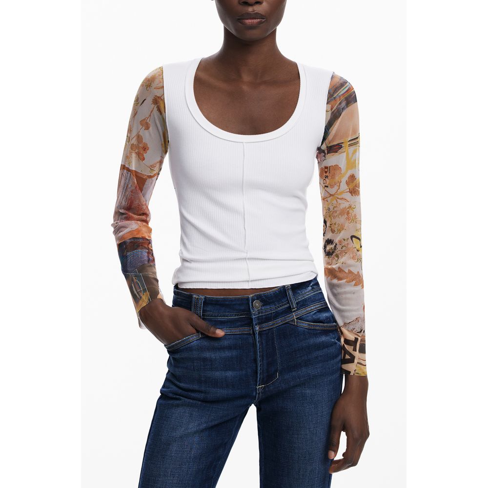 Desigual Bianco Viscosa Women Sweater | Regal Royce