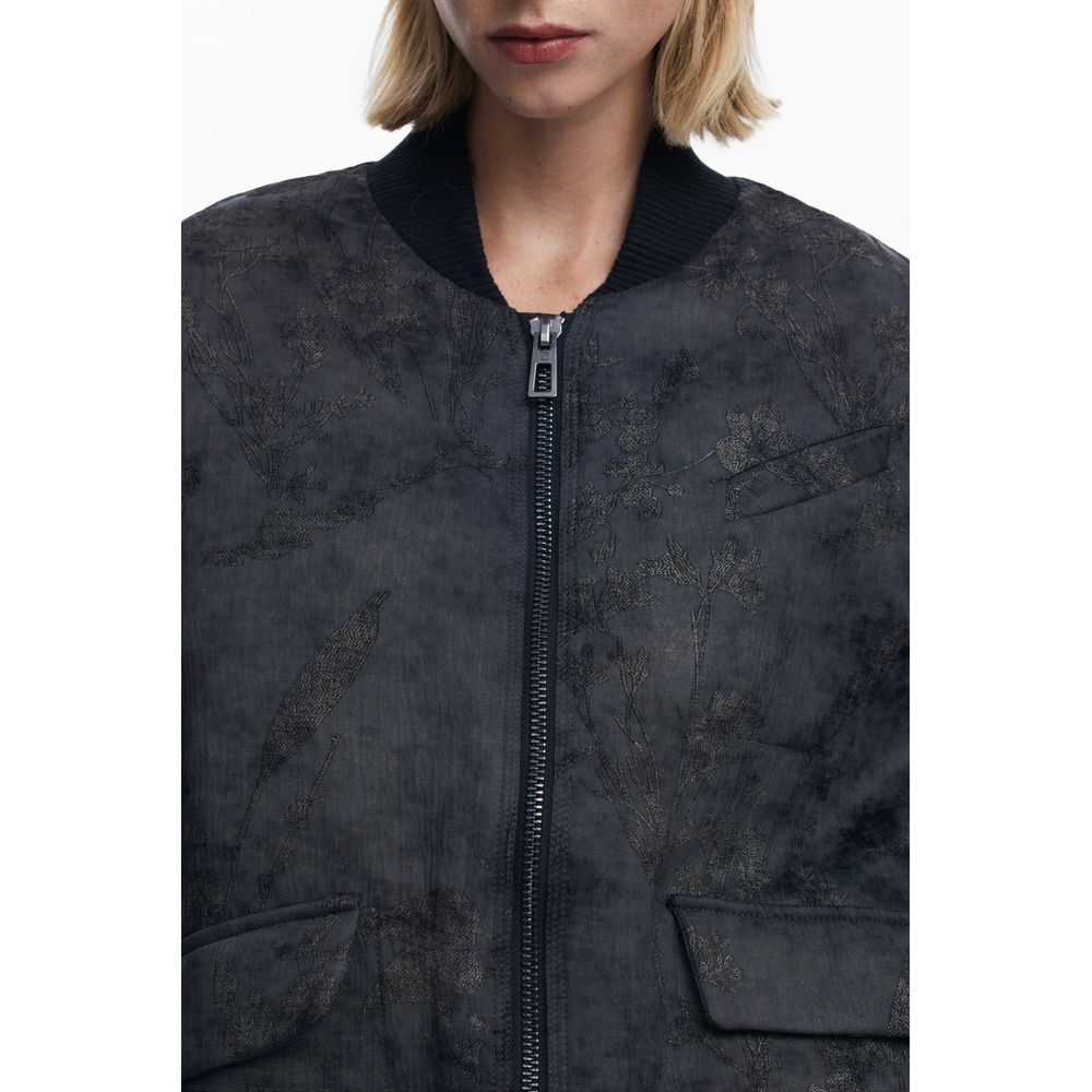 Desigual Black Polyester Women Jacket | Regal Royce