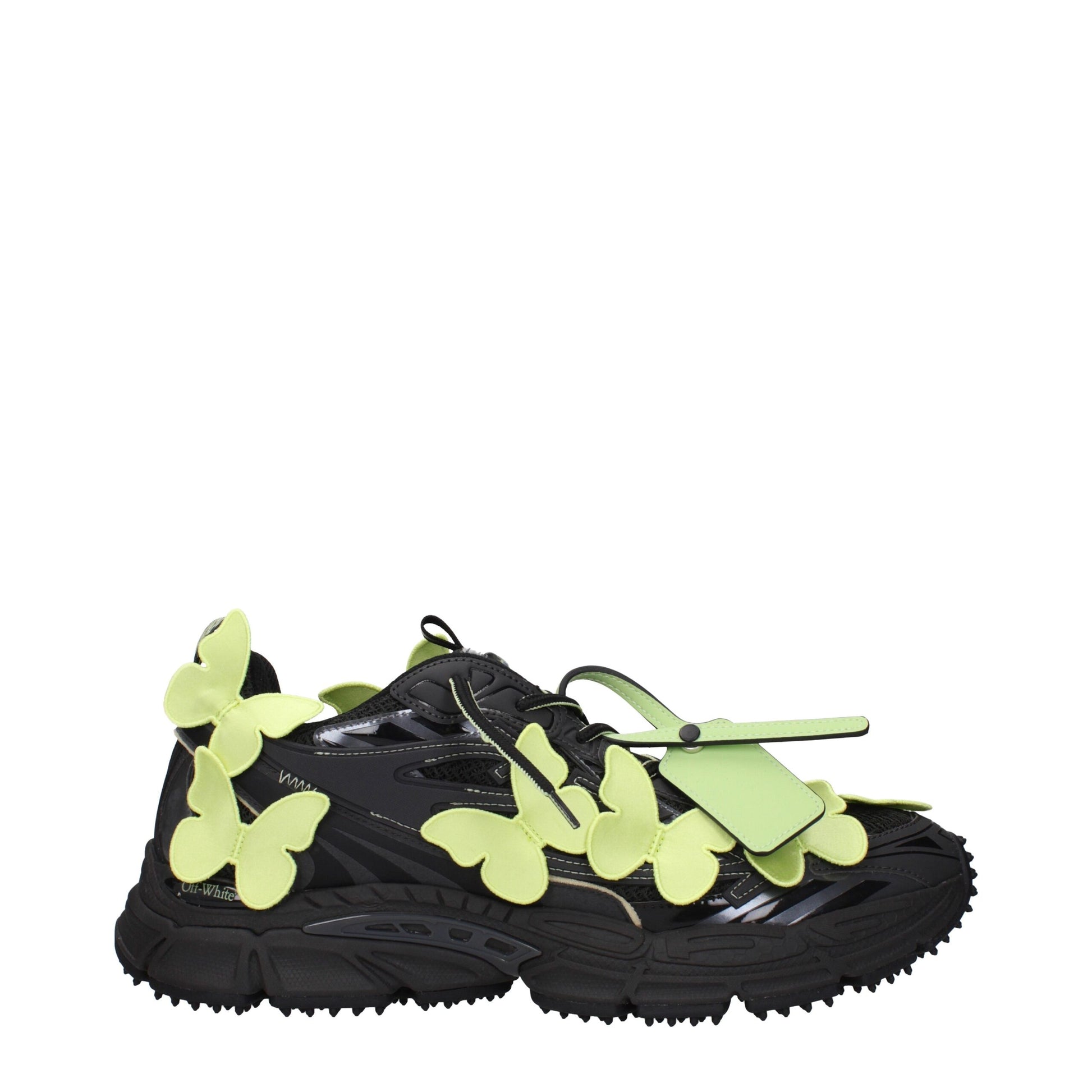 Off-White Black Fabric Athletic Sneakers