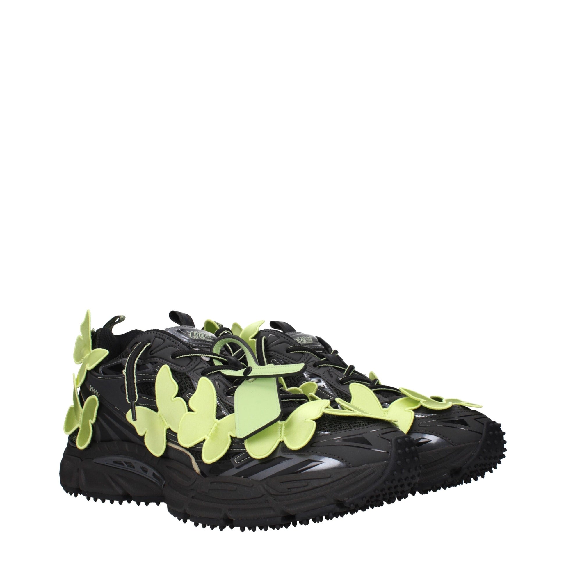 Off-White Black Fabric Athletic Sneakers