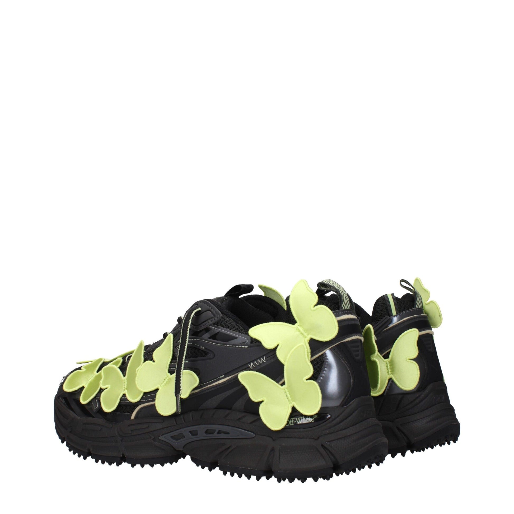 Off-White Black Fabric Athletic Sneakers