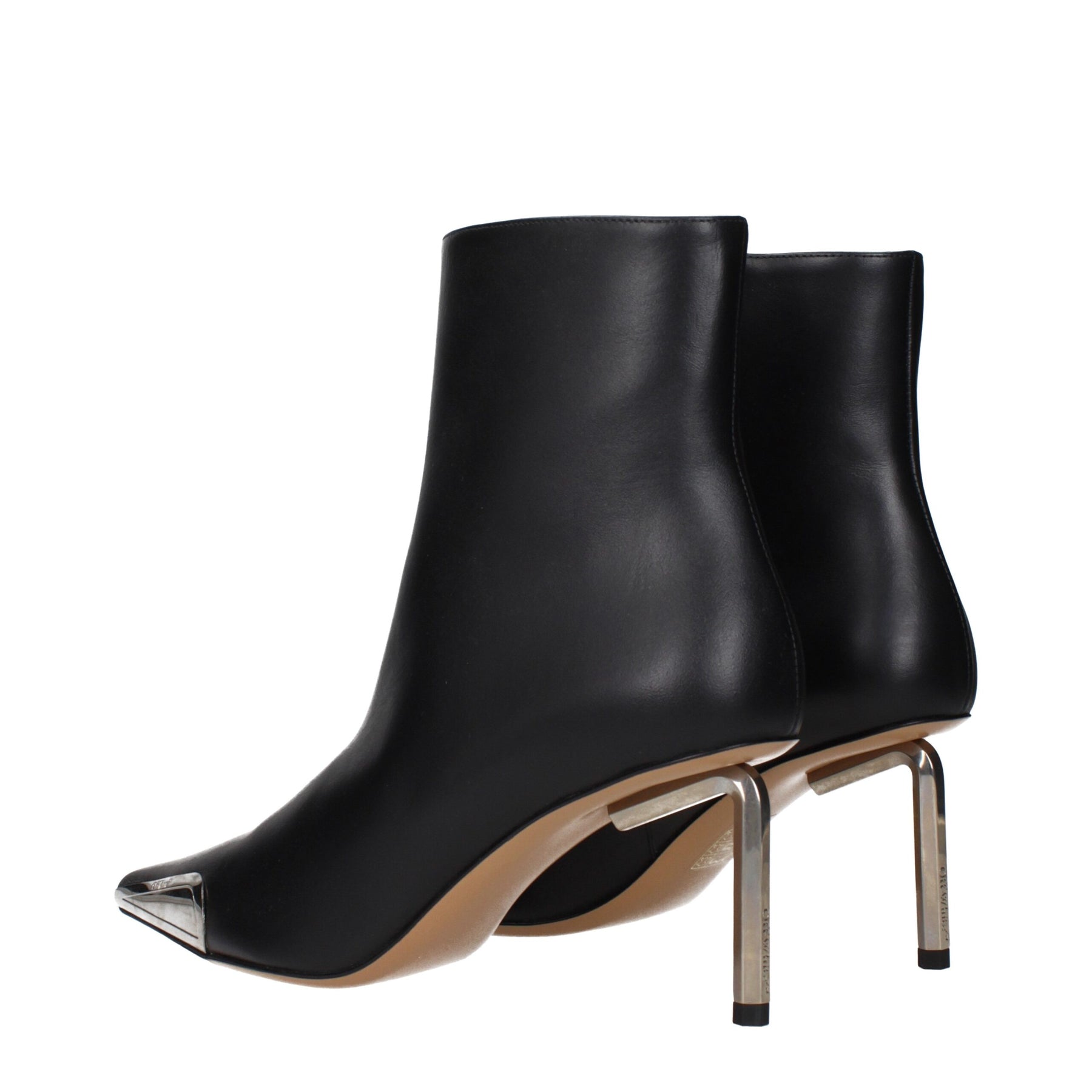 Off-White Black Leather Ankle Boots | Regal Royce
