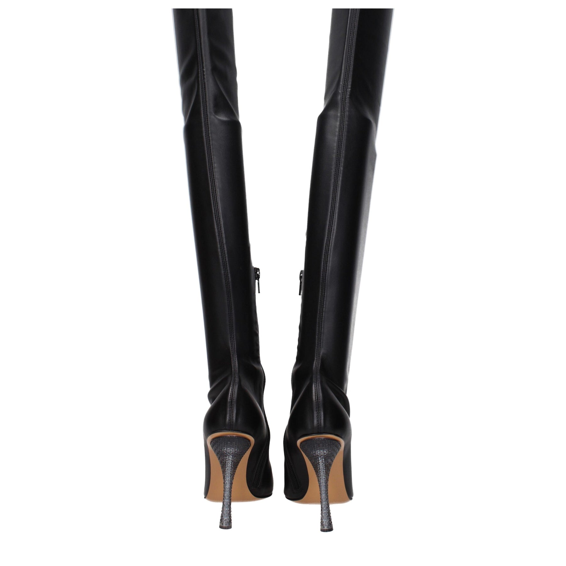Off-White Black Leather Over The Knee | Regal Royce
