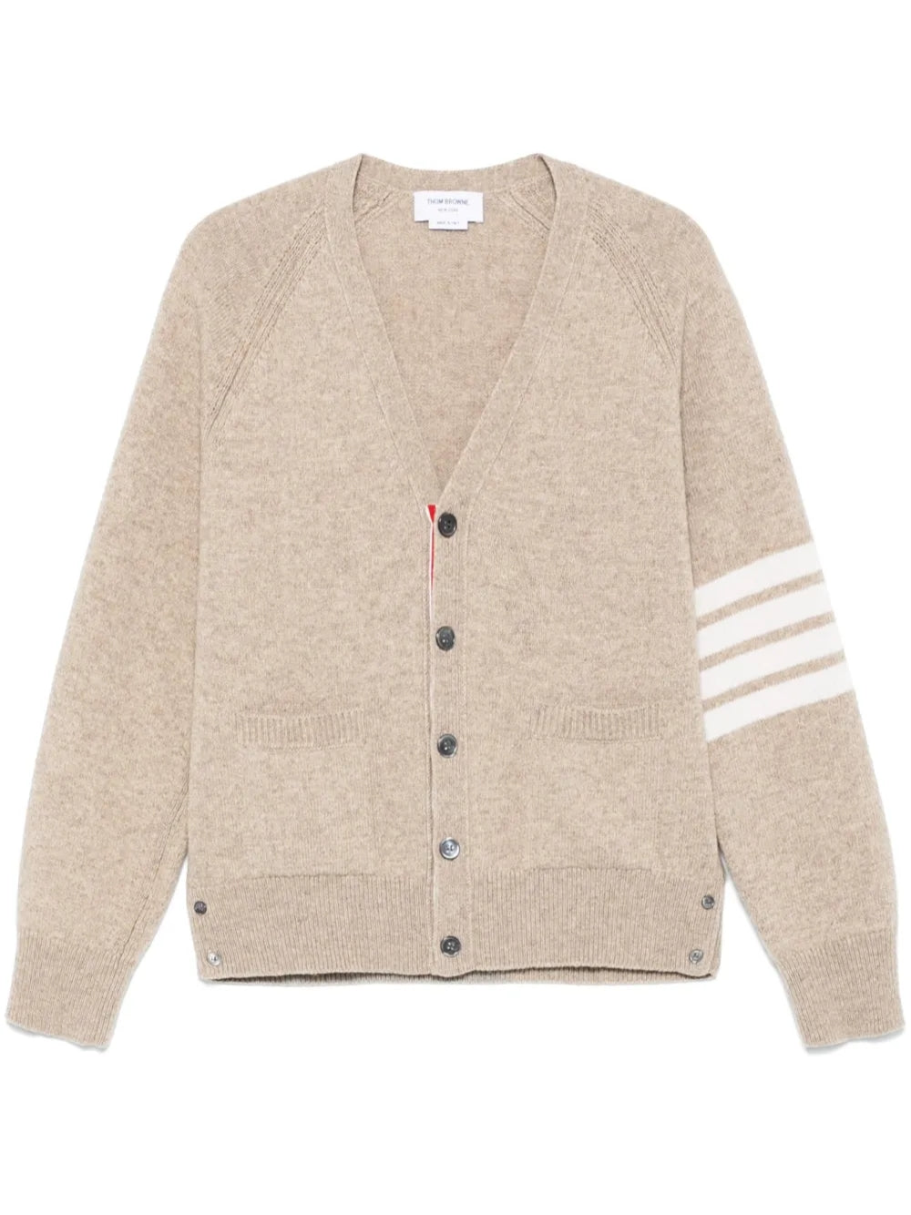 Thom Browne Shetland Wool 4-Bar Relaxed Fit V Neck Cardigan | Regal Royce