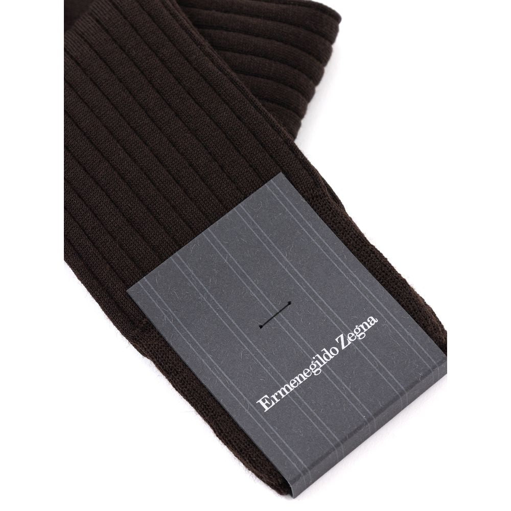 ZEGNA Brown Wool Socks | Regal Royce