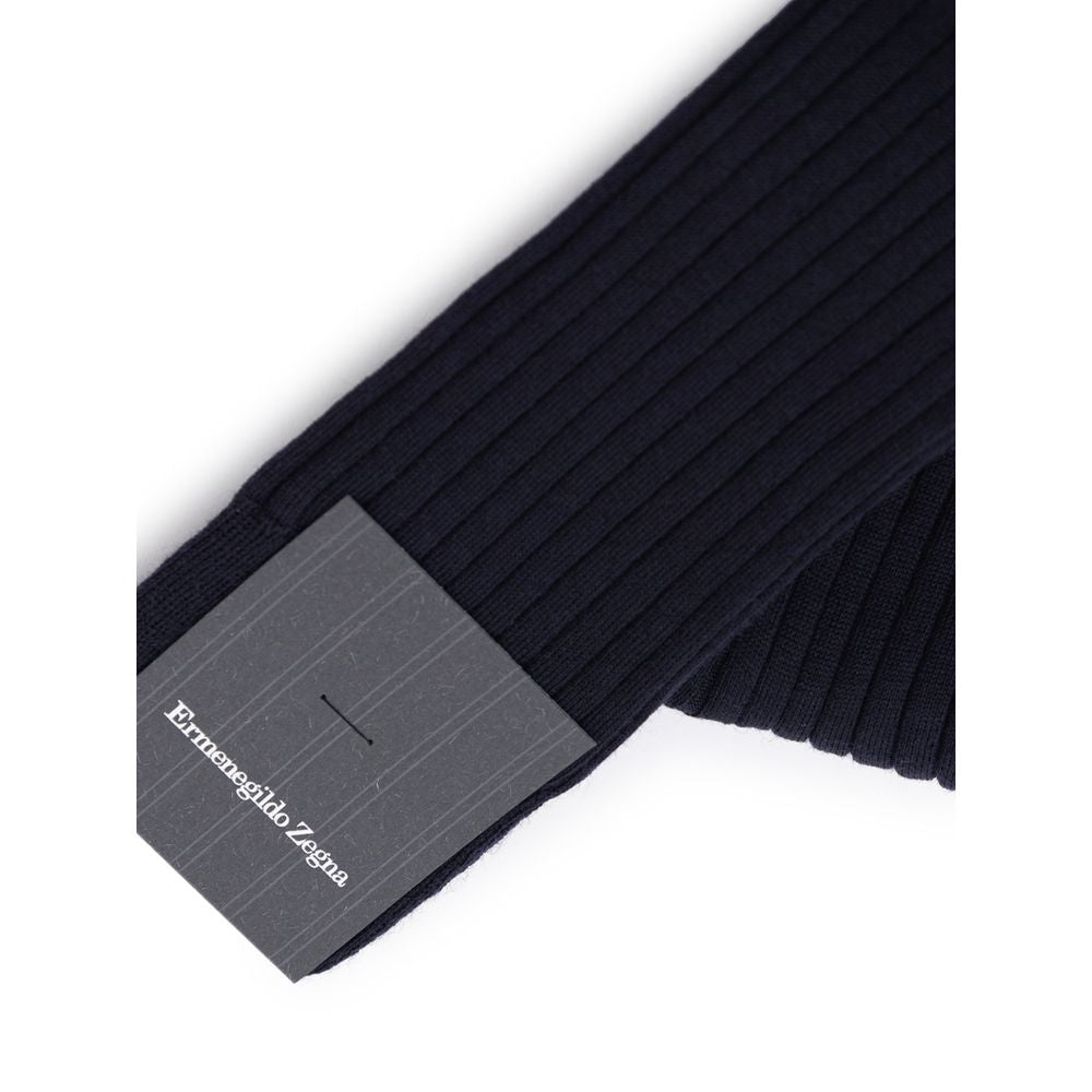 ZEGNA Navy Blue Wool Socks | Regal Royce
