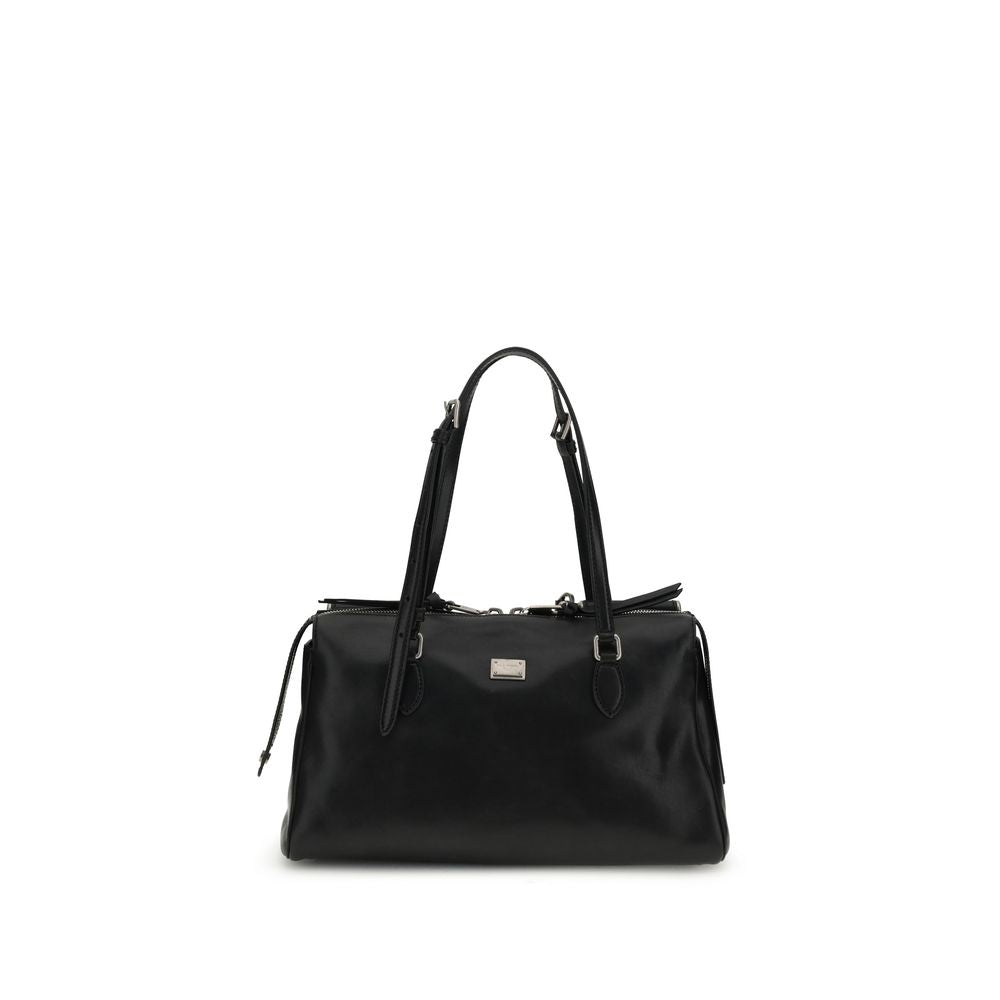 Dolce & Gabbana Black Calf Leather Bos Taurus Shoulder Bag | Regal Royce