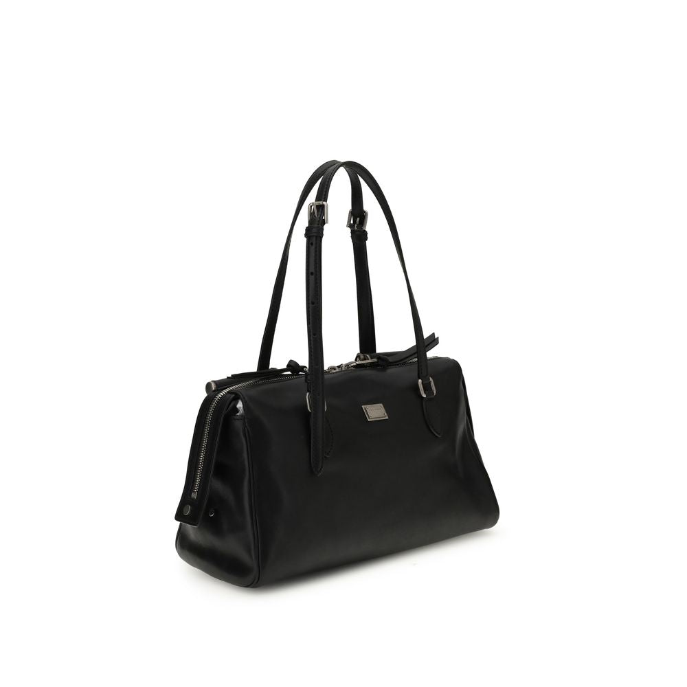 Dolce & Gabbana Black Calf Leather Bos Taurus Shoulder Bag | Regal Royce