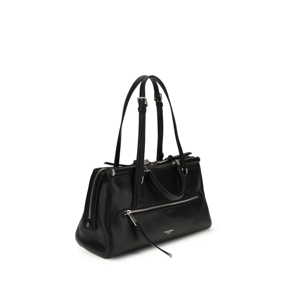 Dolce & Gabbana Black Calf Leather Bos Taurus Shoulder Bag | Regal Royce