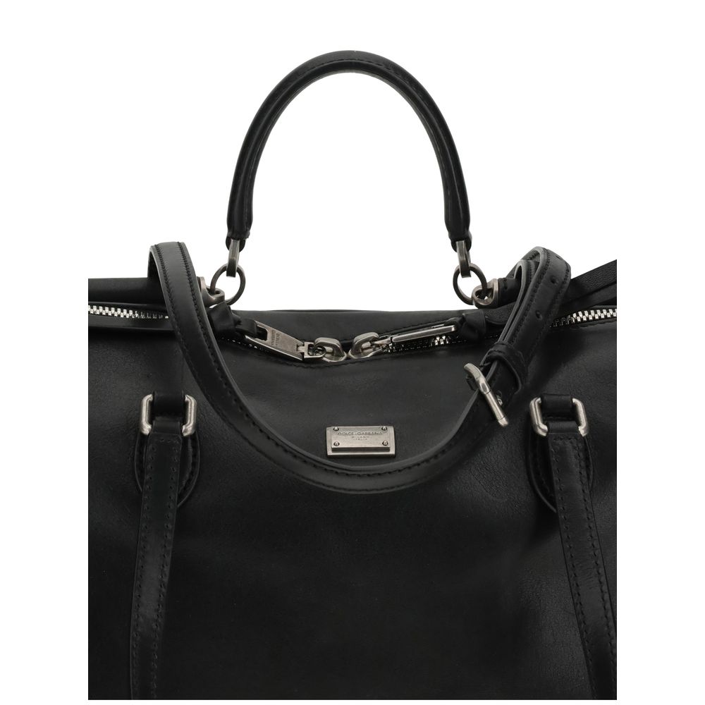 Dolce & Gabbana Black Calf Leather Bos Taurus Shoulder Bag | Regal Royce