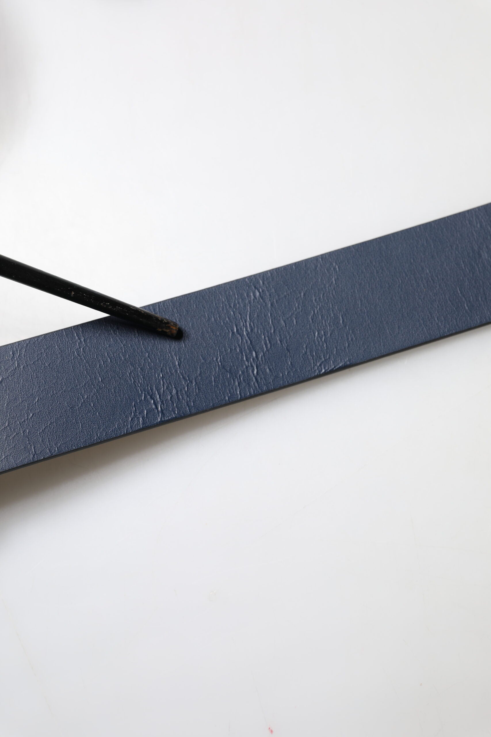 Dolce & Gabbana Blue Leather Classic Metal Logo Buckle Belt | Regal Royce