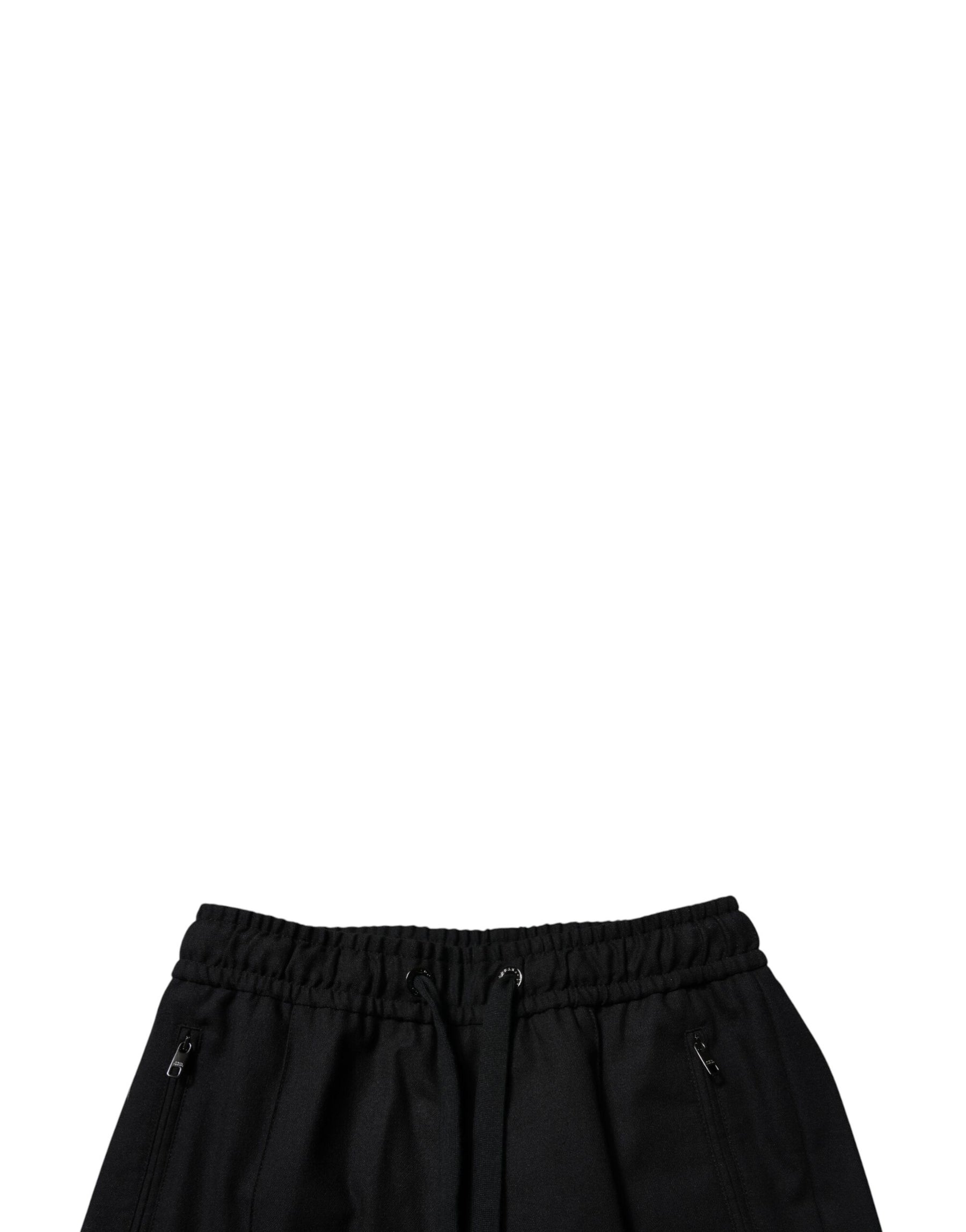 Dolce & Gabbana Black Wool Skinny Jogger Men Trouser Pants | Regal Royce