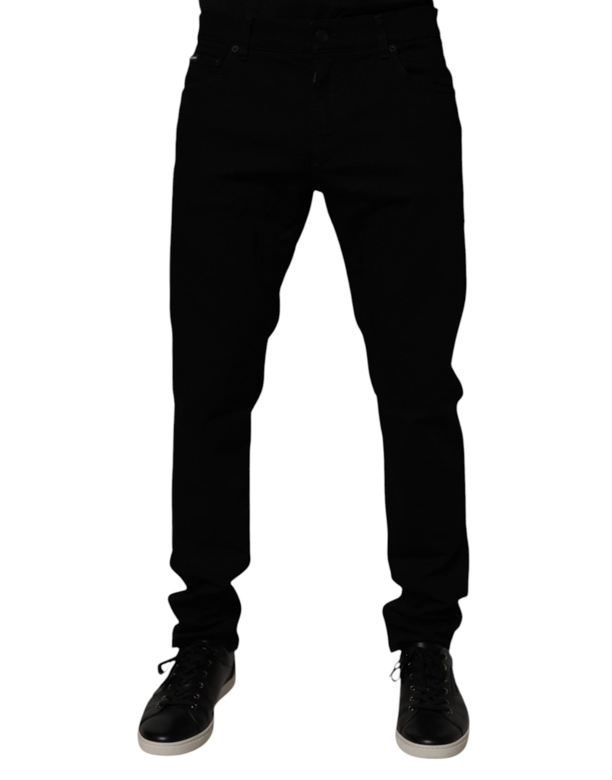 Dolce & Gabbana Black Cotton Stretch Skinny Men Denim Jeans