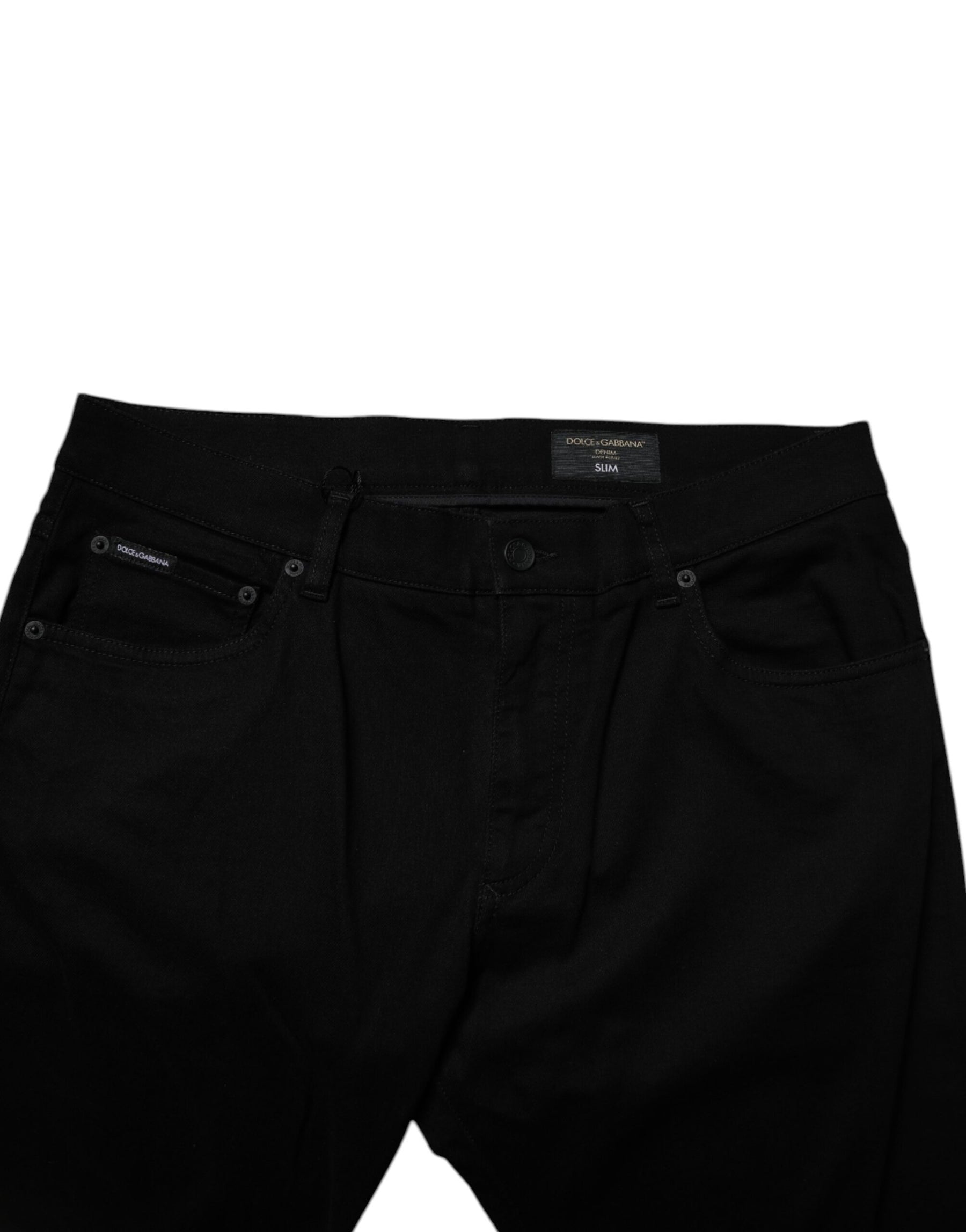 Dolce & Gabbana Black Cotton Stretch Skinny Men Denim Jeans | Regal Royce