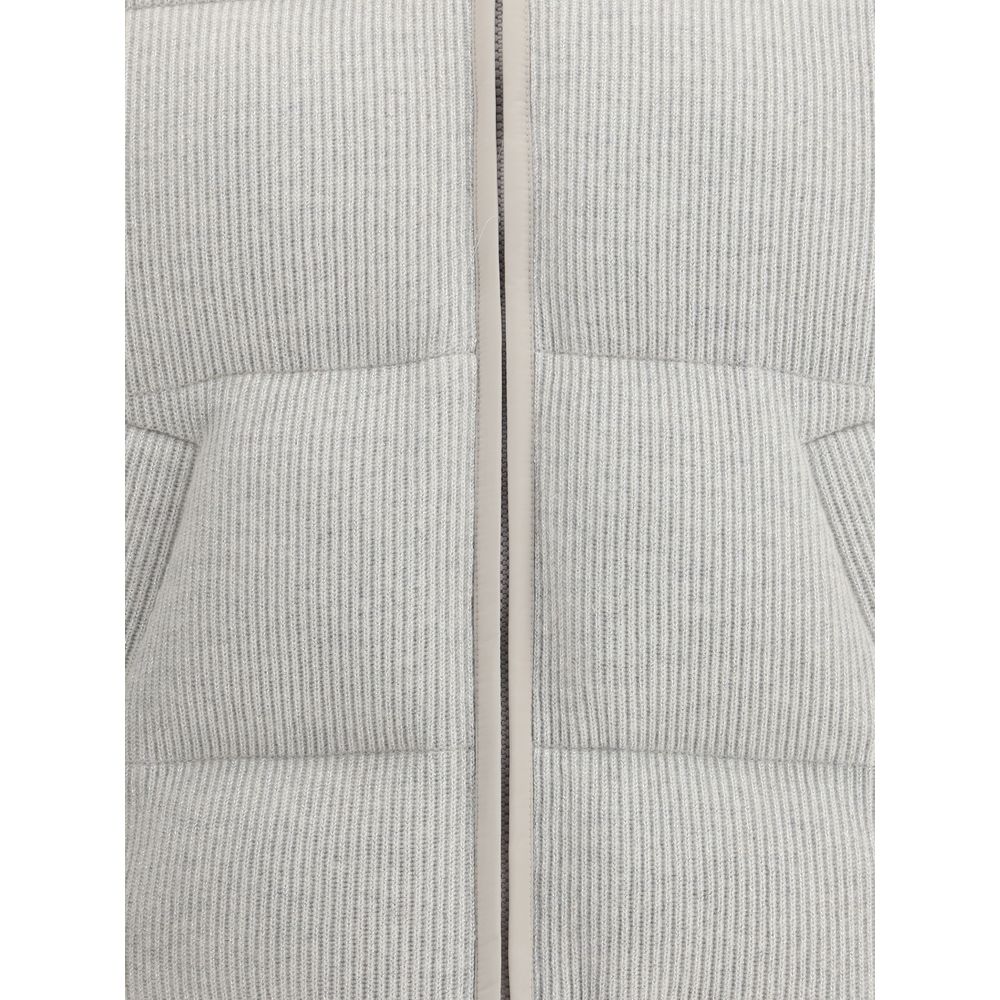 Brunello Cucinelli Gray Cashmere Full-Length Jacket