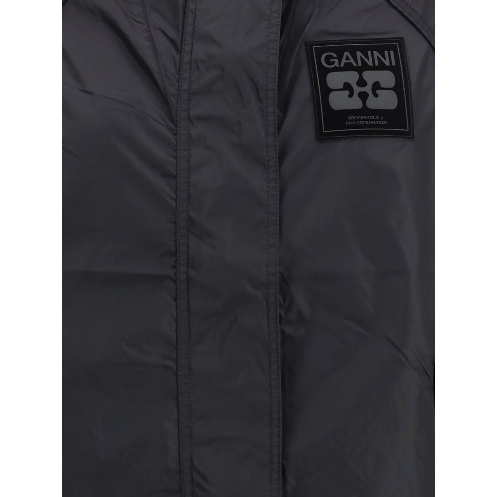 Ganni Black Nylon Shell Jacket | Regal Royce